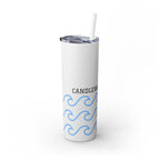 Personalized Skinny Tumbler with Straw - Coastal Waves Design, 20oz