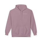Adult- "Out Of Office" (Front) "White Sands Beach" (Back) - White Writing Hoodie