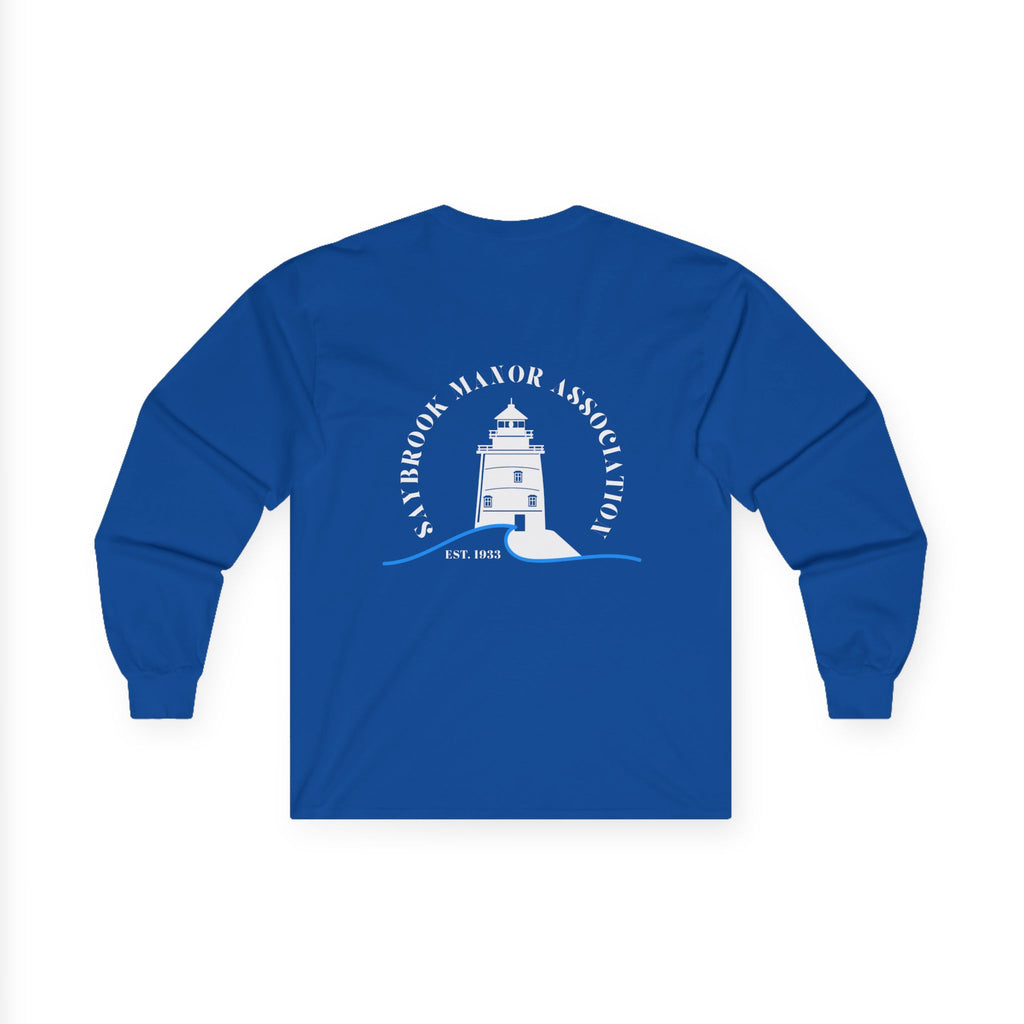 Old Saybrook Long Sleeve Tee With Light House on Back