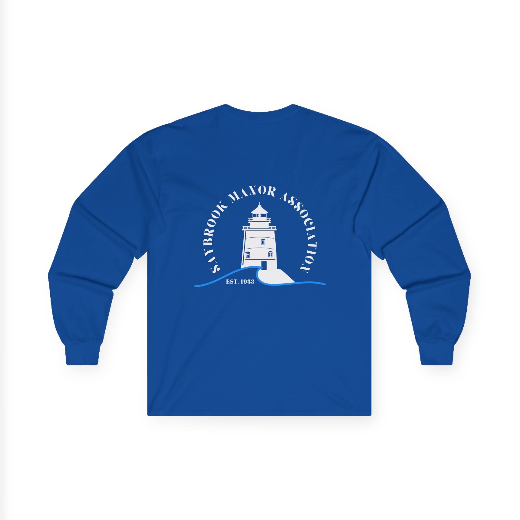 Old Saybrook Long Sleeve Tee With Light House on Back