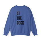Adult- "Catch me" (Front) - "At The Dock" (Back) -Black Writing -Unisex Crewneck Sweatshirt