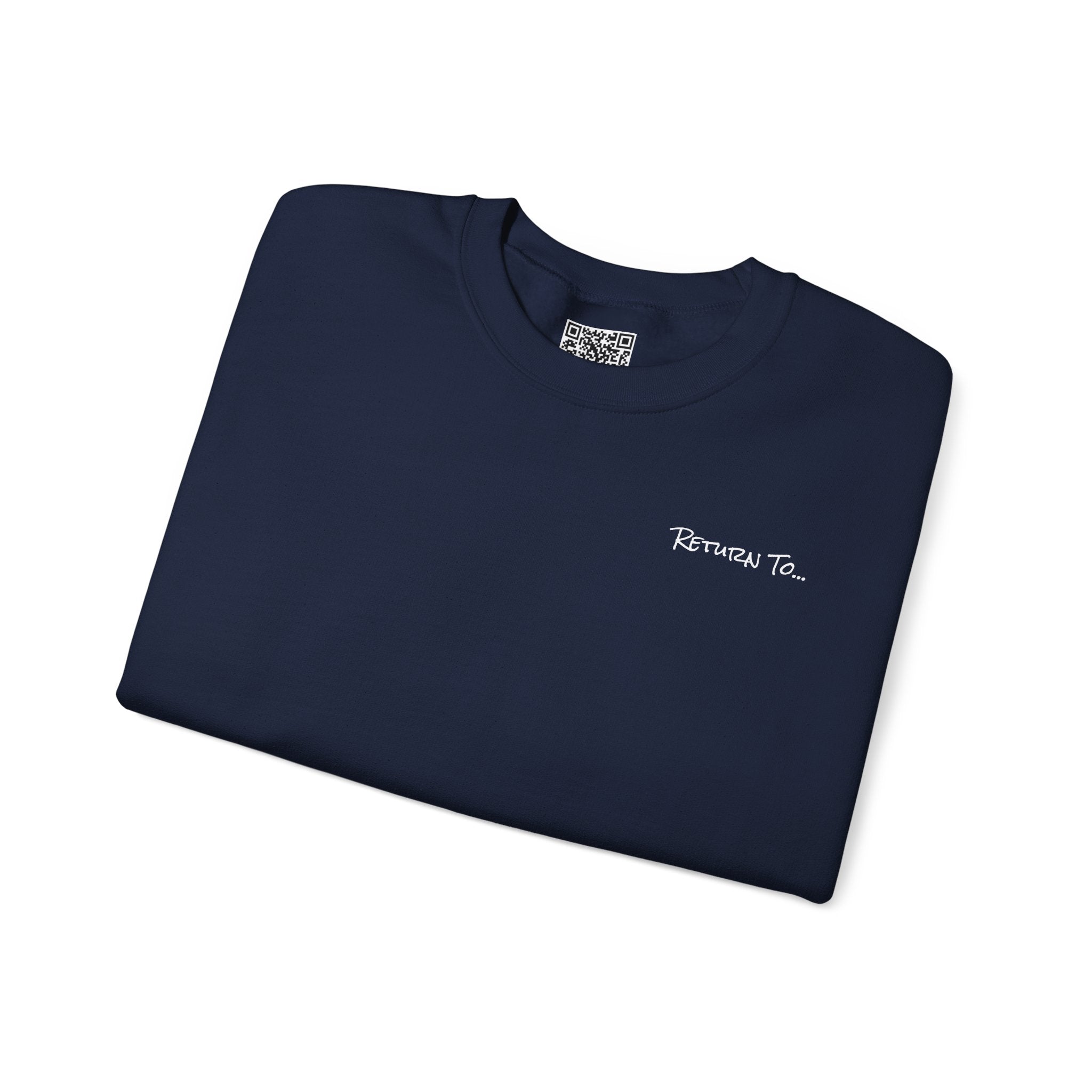 Adult- "Return To" (Front) - "Old Saybrook" (Back) -White Writing -Unisex Crewneck Sweatshirt
