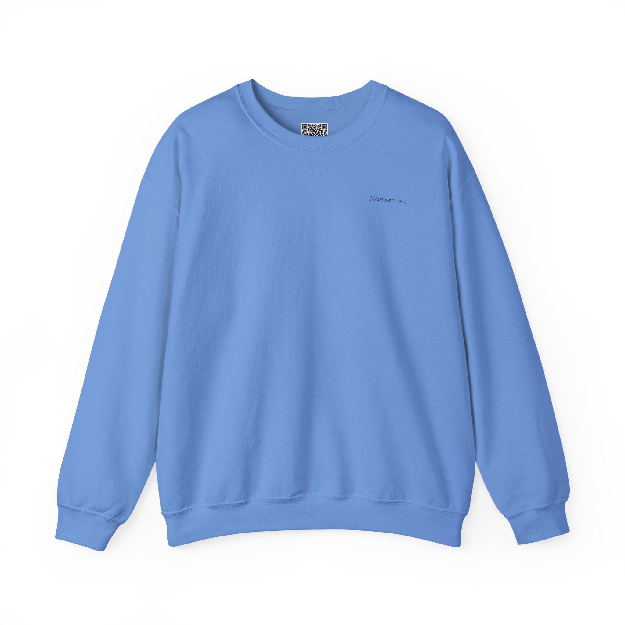 Adult- "Made for this"- (Front)  "Lake Life Crew" (Back)- Black Writing- Unisex Crewneck Sweatshirt