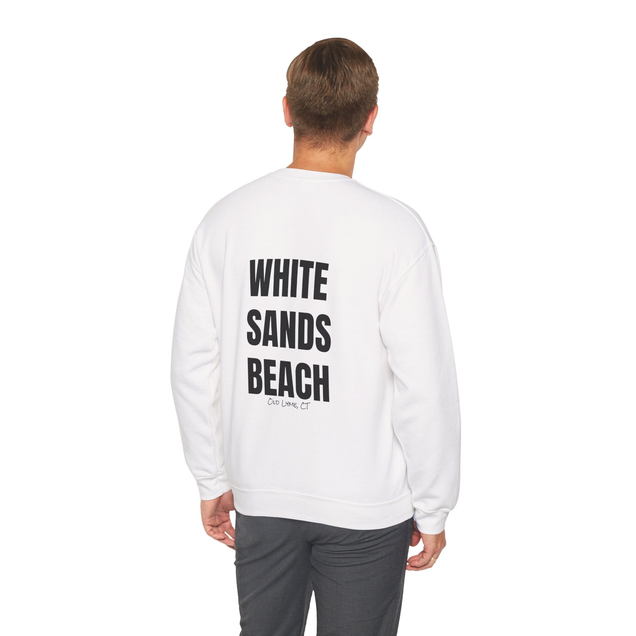 Adult- "'Catch me at"-(Front)- "White Sands Beach Old Lyme, CT"- (Back)- (No Flag) Custom Sweatshirt for location