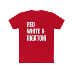 Adult- "Red White & Rigatoni" -In White Writing