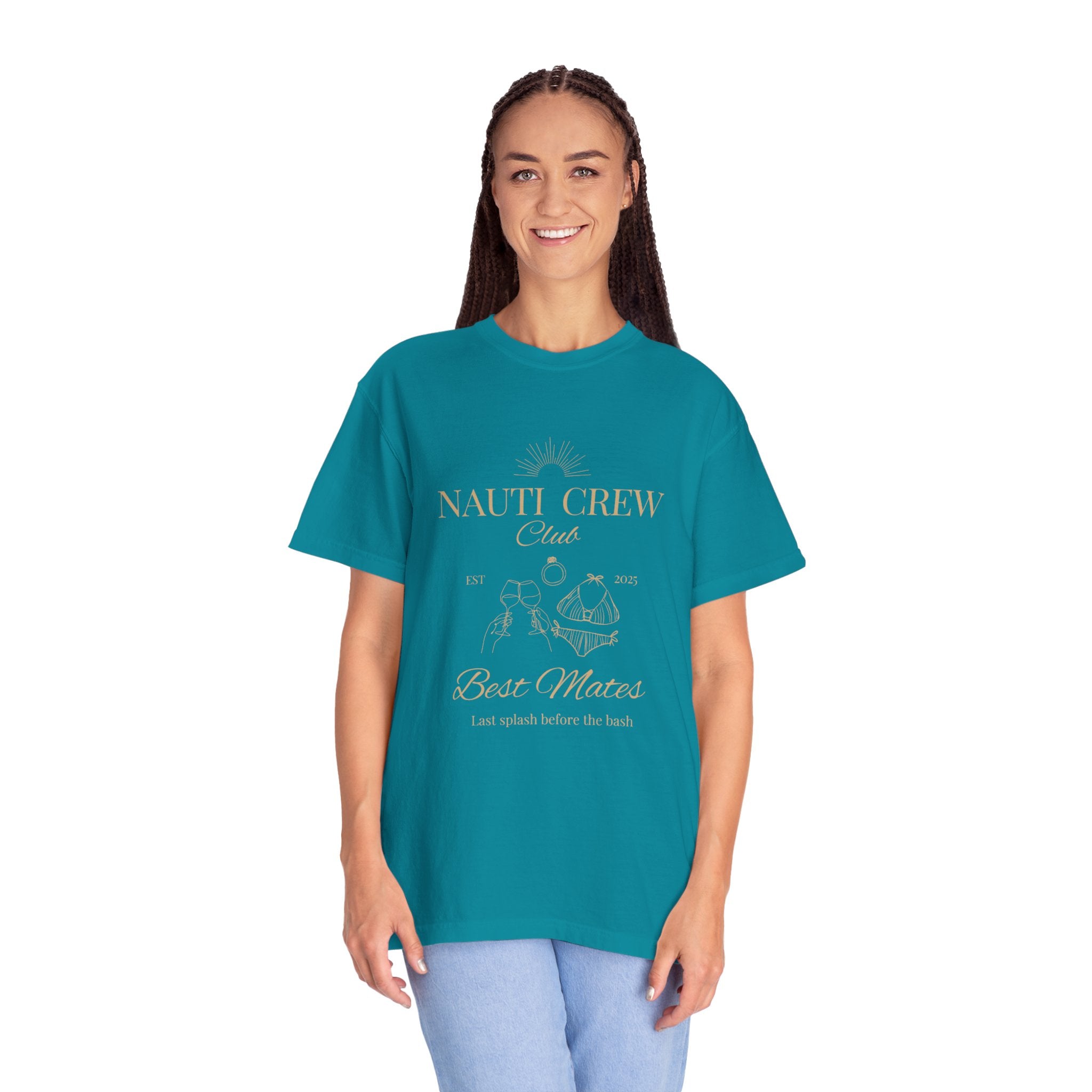 Matching "Nauti Crew-Best Mates" -T-Shirt, Pefect for Bachelorette and Wedding Parties- Unisex Vacation Top, Sailor Humor Apparel