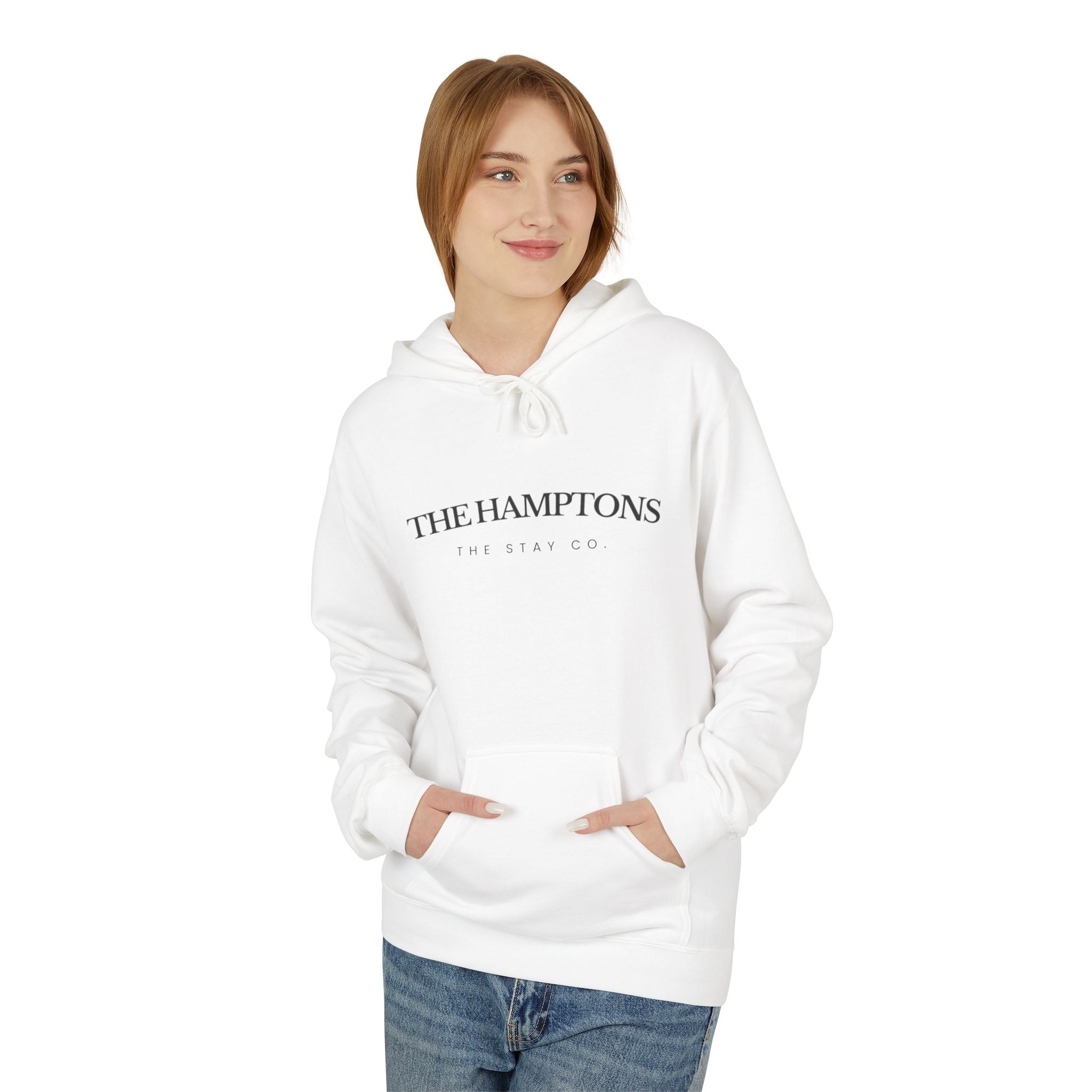 Adult-The Hamptons - Black Writing Hoodie