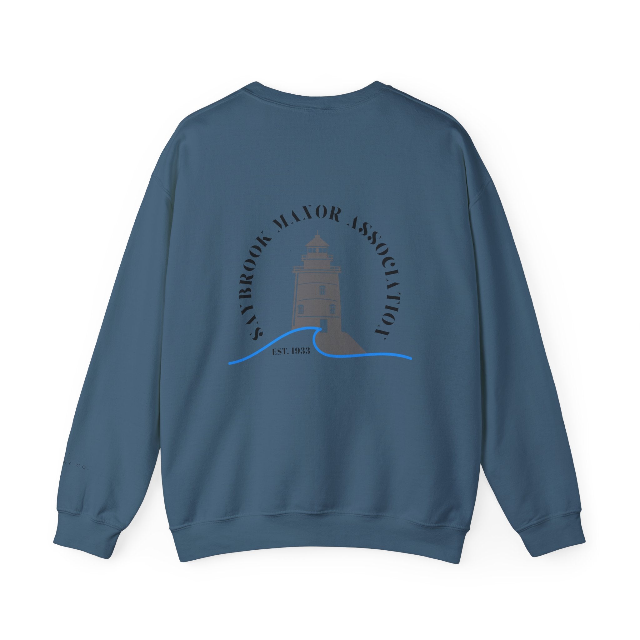 Adult Crewneck-Saybrook Manor with Logo on Back- Black Writing