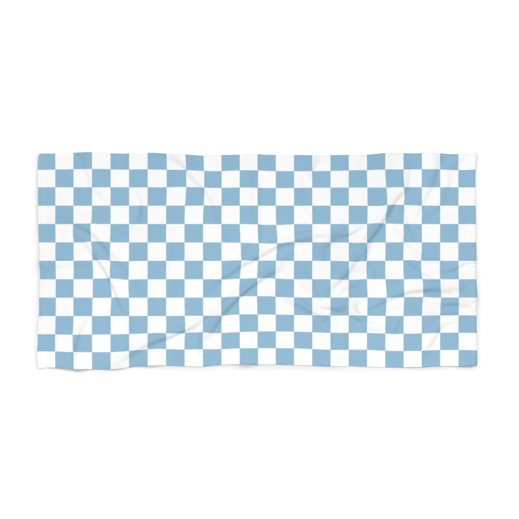 Blue Checkered Towel for Summer Fun, Perfect for Beach Days, Pool Parties, Picnics, and Gifts