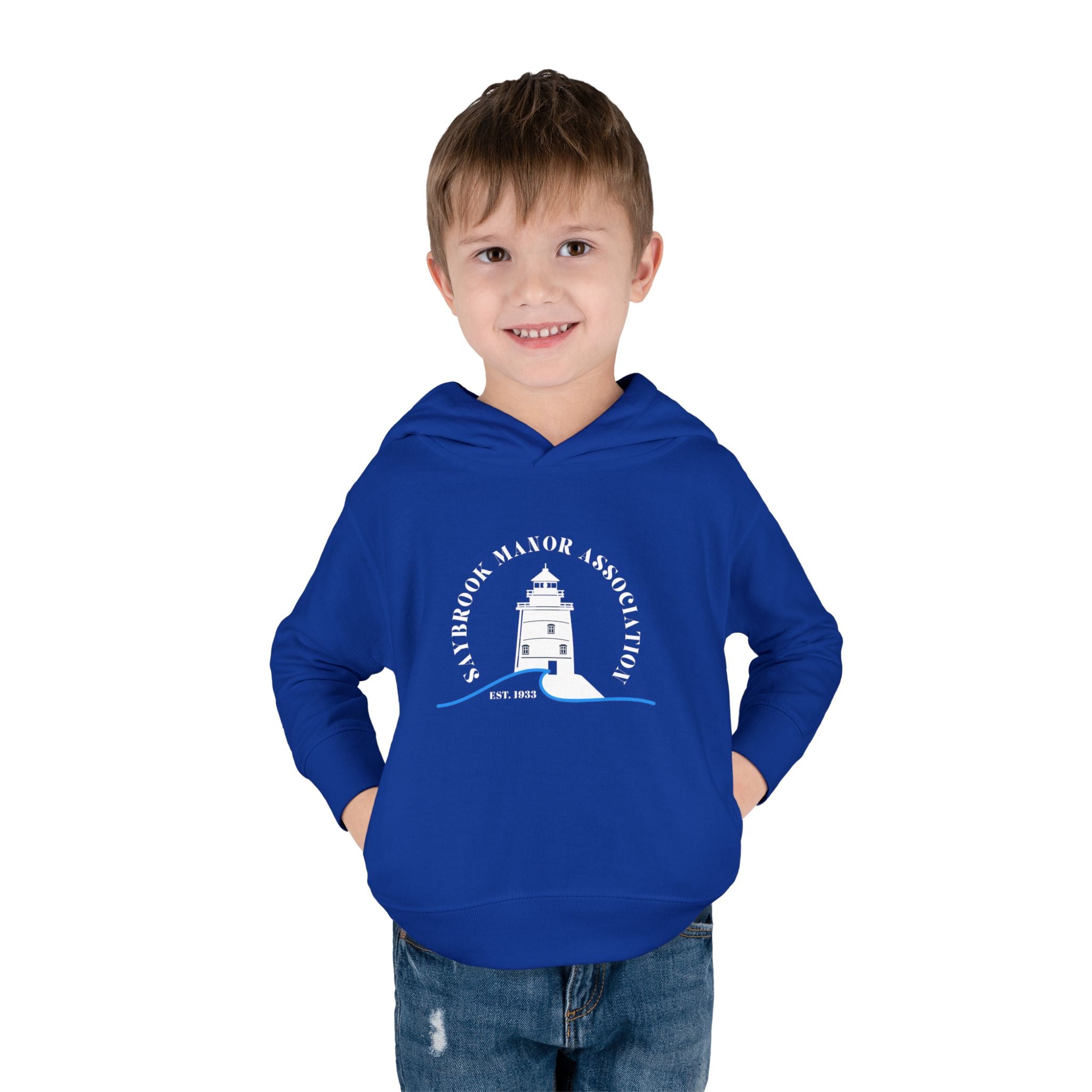 Toddler Hoodie- Saybrook Manor Association Logo on Front - "NAP. SNAX. SAYBROOK. REPEAT."