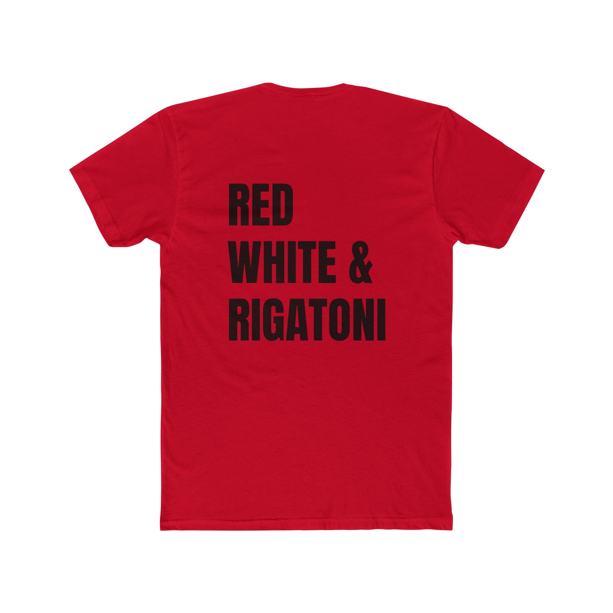 Adult- "Red White & Rigatoni" Italian-Pasta Lover Shirt, Fourth of July, Funny Cooking Gift, Casual Wear, Foodie Fashion, Italian Food Tee