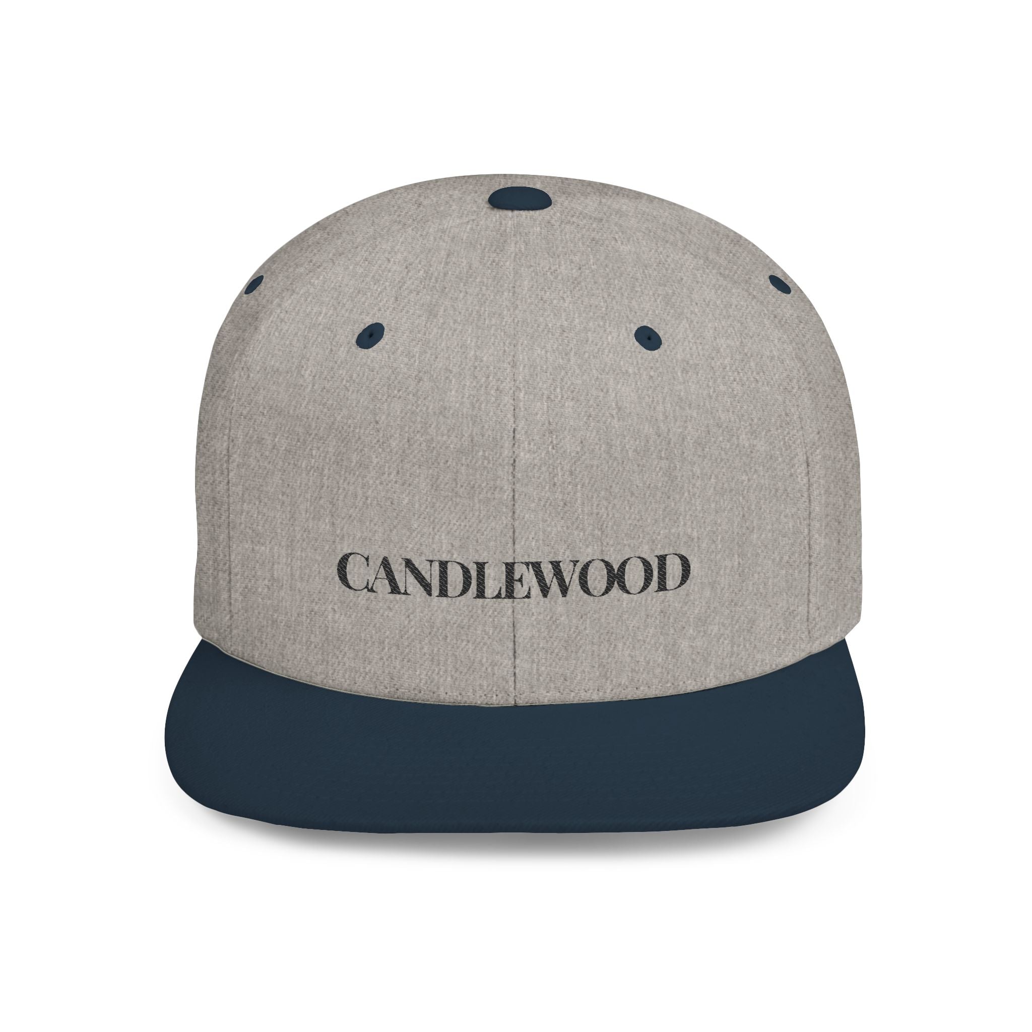 Embroidered Snackback Cap-"Candlewood"- In Black Writing- Casual Hat, Outdoor Apparel, Summer Fashion, Gift for Him/Her, Festival Accessory