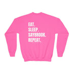 Youth-(XS-XL) Crewneck-Saybrook Association Logo On Front- "EAT. SLEEP. SAYBROOK. REPEAT." On Back
