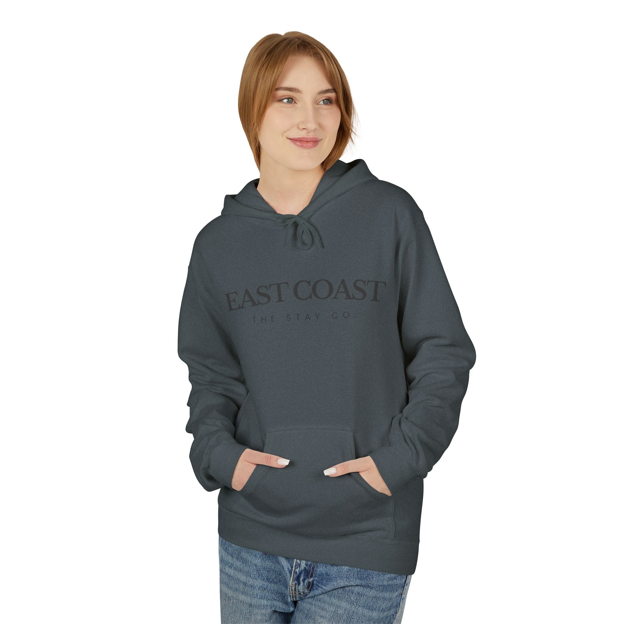 Adult-East Coast - Black Writing Hoodie