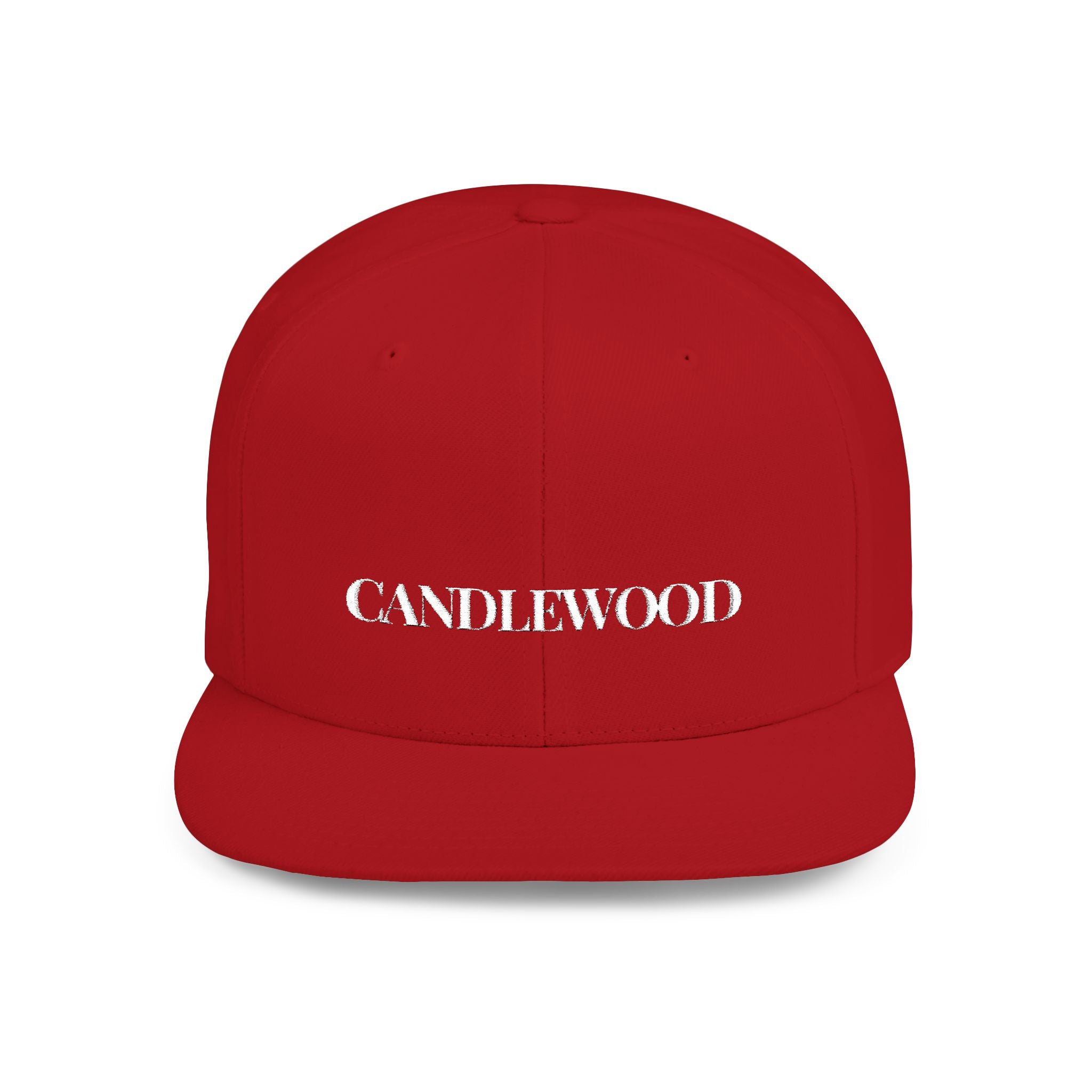 Embroidered Snackback Cap-"Candlewood"- In White Writing-Casual Hat, Outdoor Apparel, Summer Fashion, Gift for Him/Her, Festival Accessory