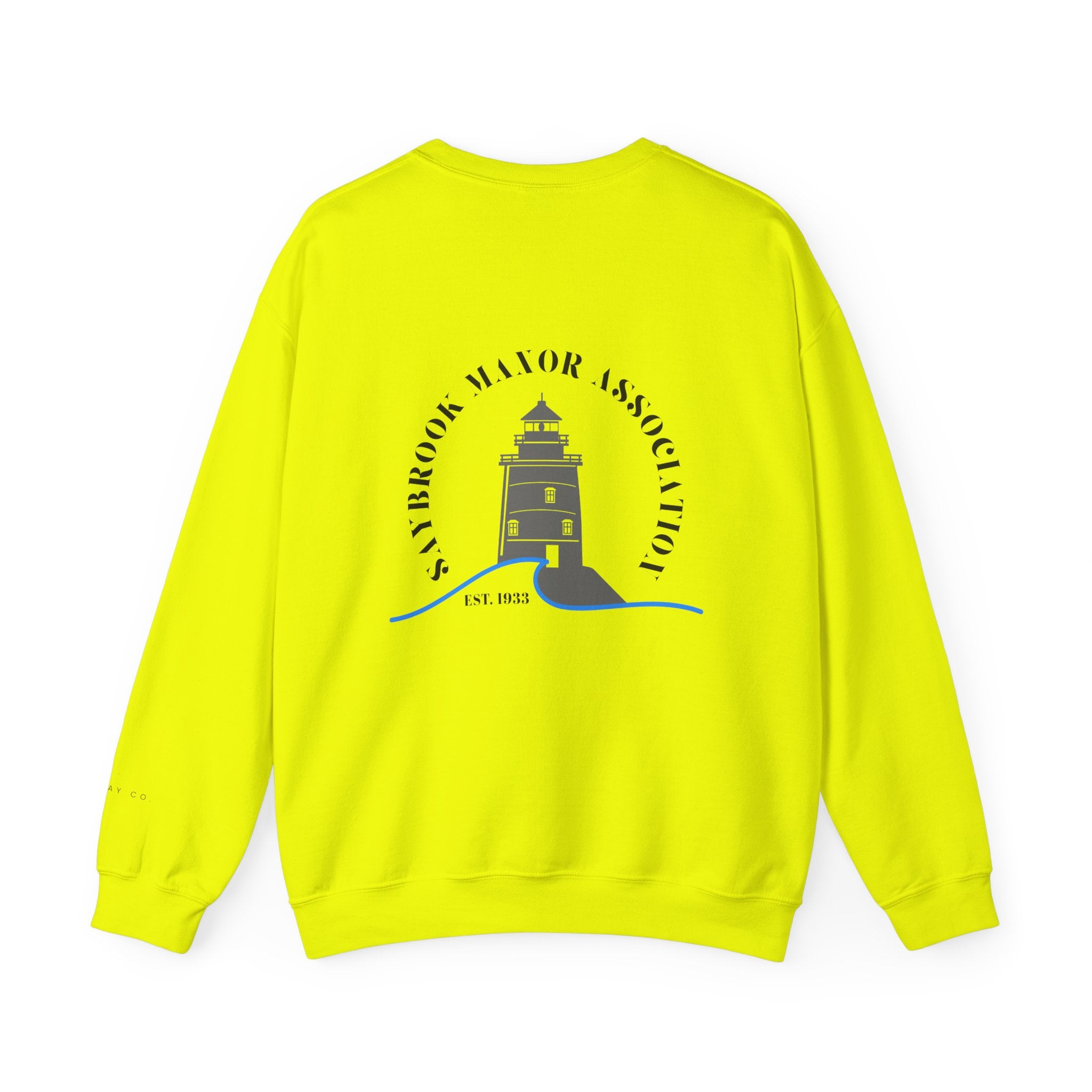 Adult Crewneck-Saybrook Manor with Logo on Back- Black Writing
