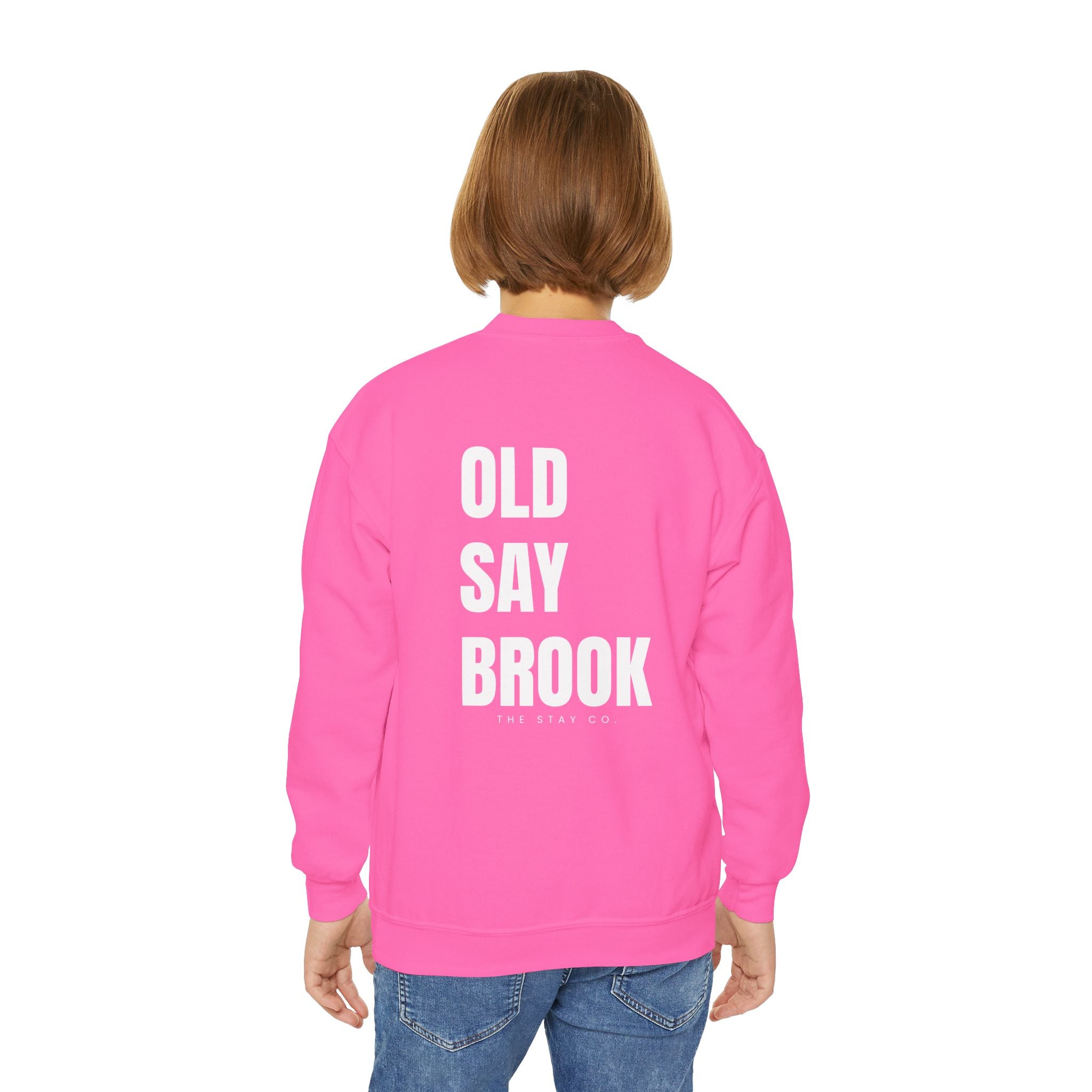 Youth-(XS-XL) Old Saybrook Crewneck With Association Logo On Front- White Writing