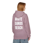 Adult- "Out Of Office" (Front) "White Sands Beach" (Back) - White Writing Hoodie