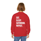 Youth-(XS-XL) Crewneck-Saybrook Association Logo On Front- "EAT. SLEEP. SAYBROOK. REPEAT." On Back
