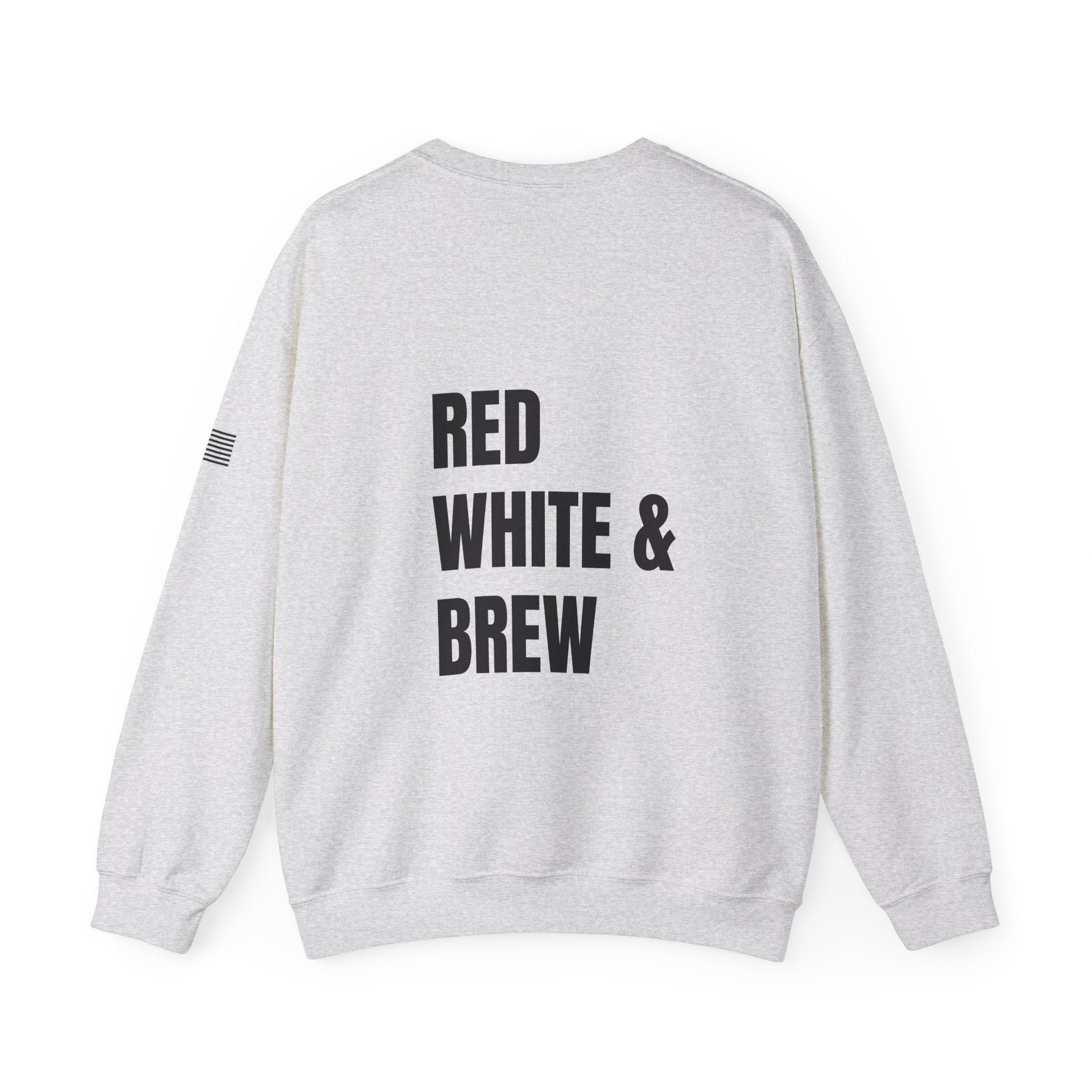 Adult- "'Merica" (Front) "Red White & Brew" (Back)- Unisex Crewneck Sweatshirt, Fourth of July, Summer Fun, Boat Days