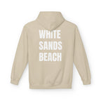 Adult- "Out Of Office" (Front) "White Sands Beach" (Back) - White Writing Hoodie