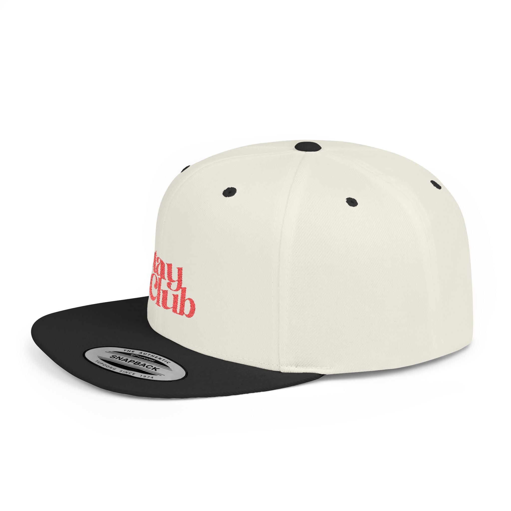 "The Stay Club"  Stylish Flat Bill Snapback Hat - Perfect Gift for Brunettes, Casual Outfits, Outdoor Events, Seasonal Fashion, Trendy Accessories