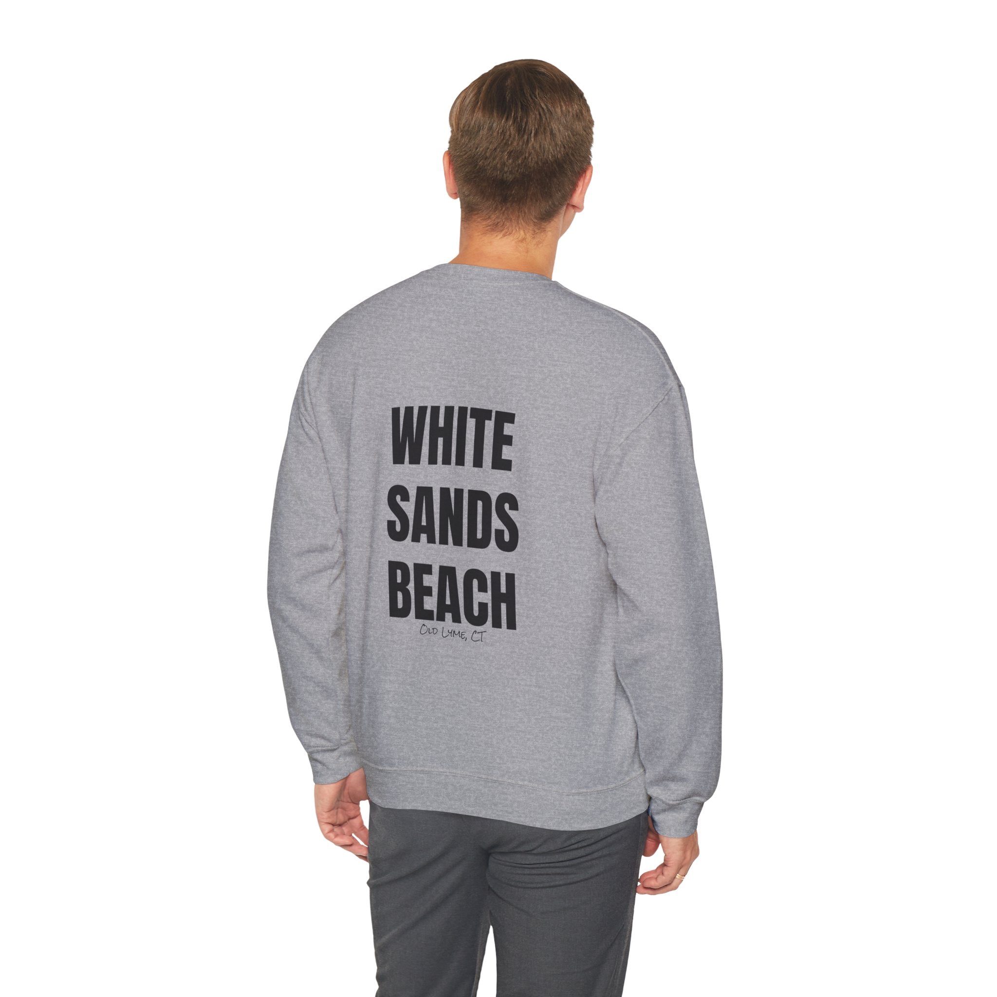Adult- "'Catch me at"-(Front)- "White Sands Beach Old Lyme, CT"- (Back)- (No Flag) Custom Sweatshirt for location