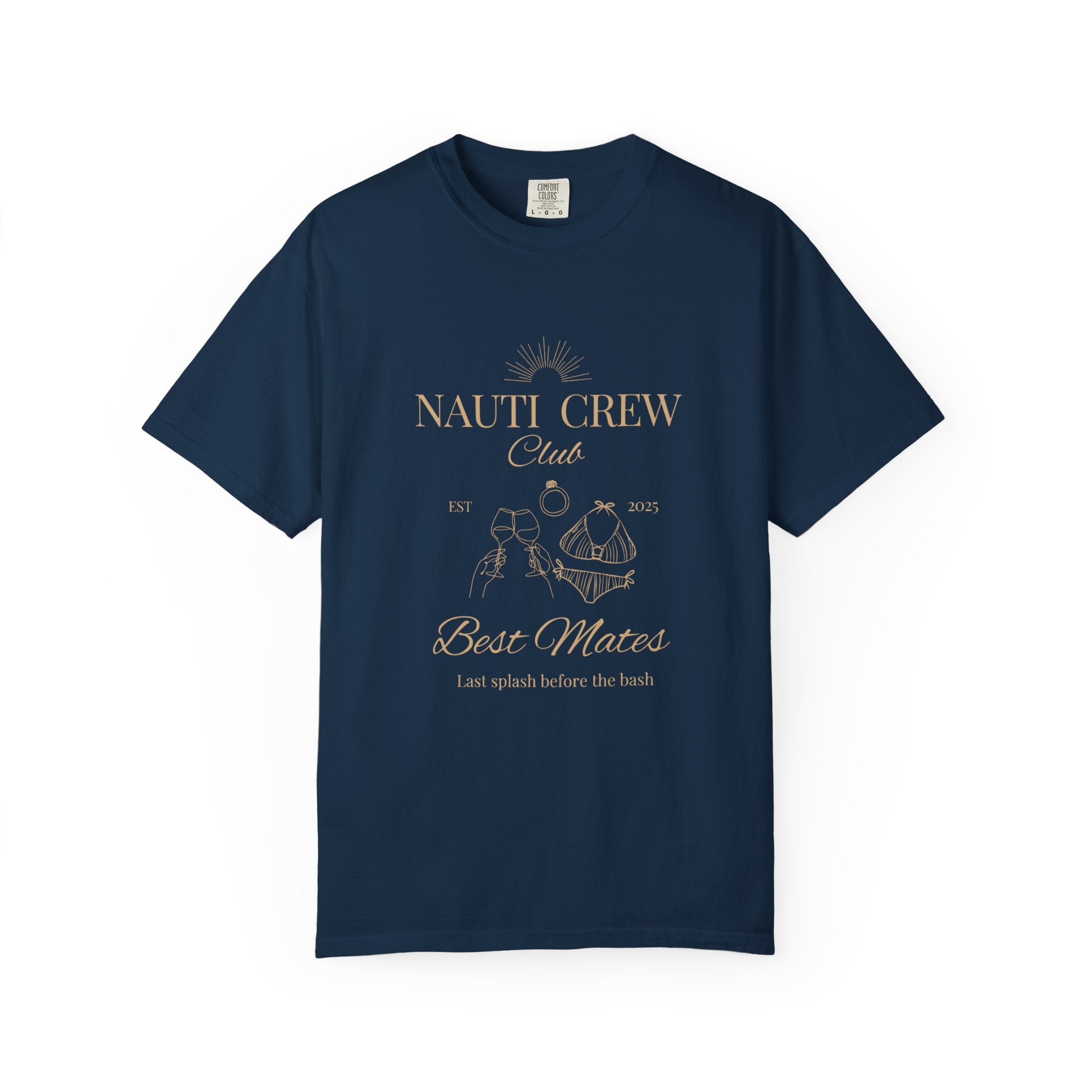 Matching "Nauti Crew-Best Mates" -T-Shirt, Pefect for Bachelorette and Wedding Parties- Unisex Vacation Top, Sailor Humor Apparel