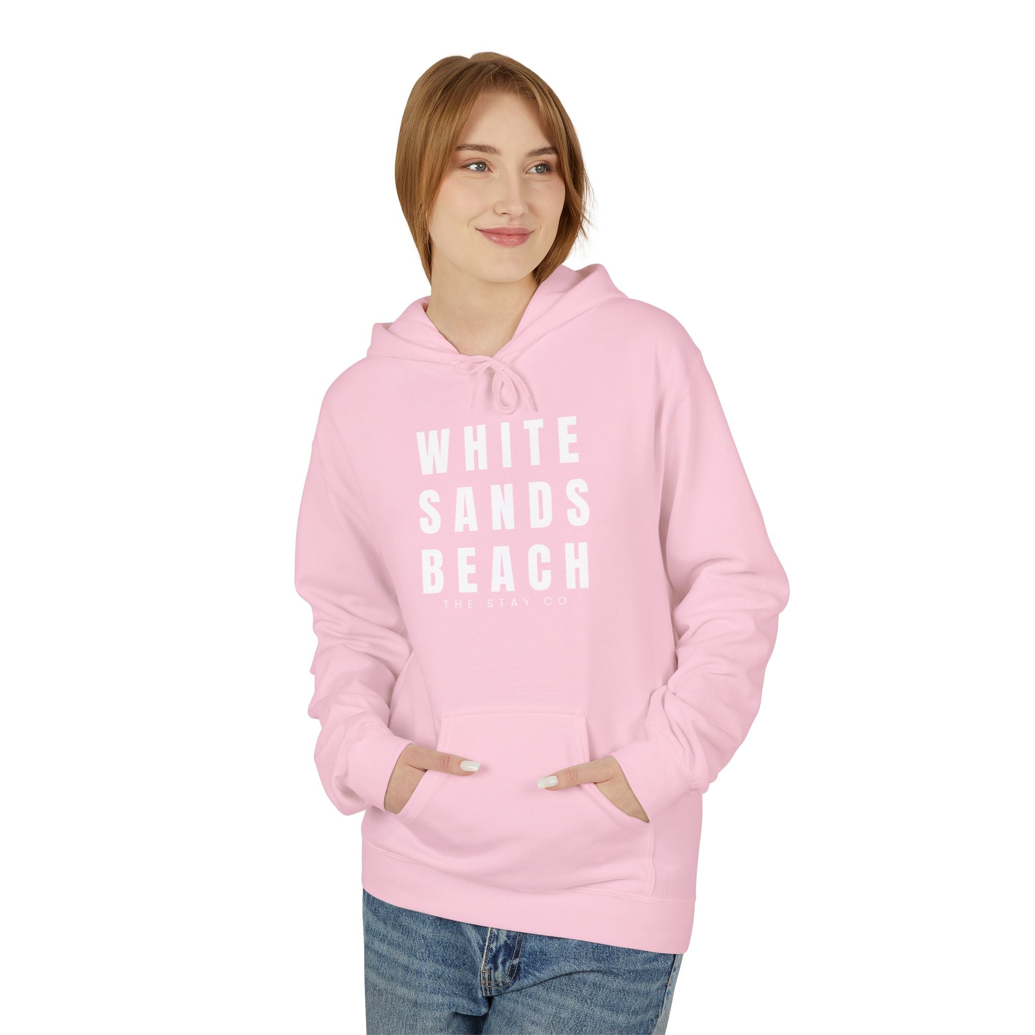 White Sands Beach Hoodie in White Writing