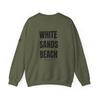 Adult- "Salty AF..." (Front) "White Sands Beach -Old Lyme, CT" (Back) With Flag on Sleeve- Unisex Crewneck