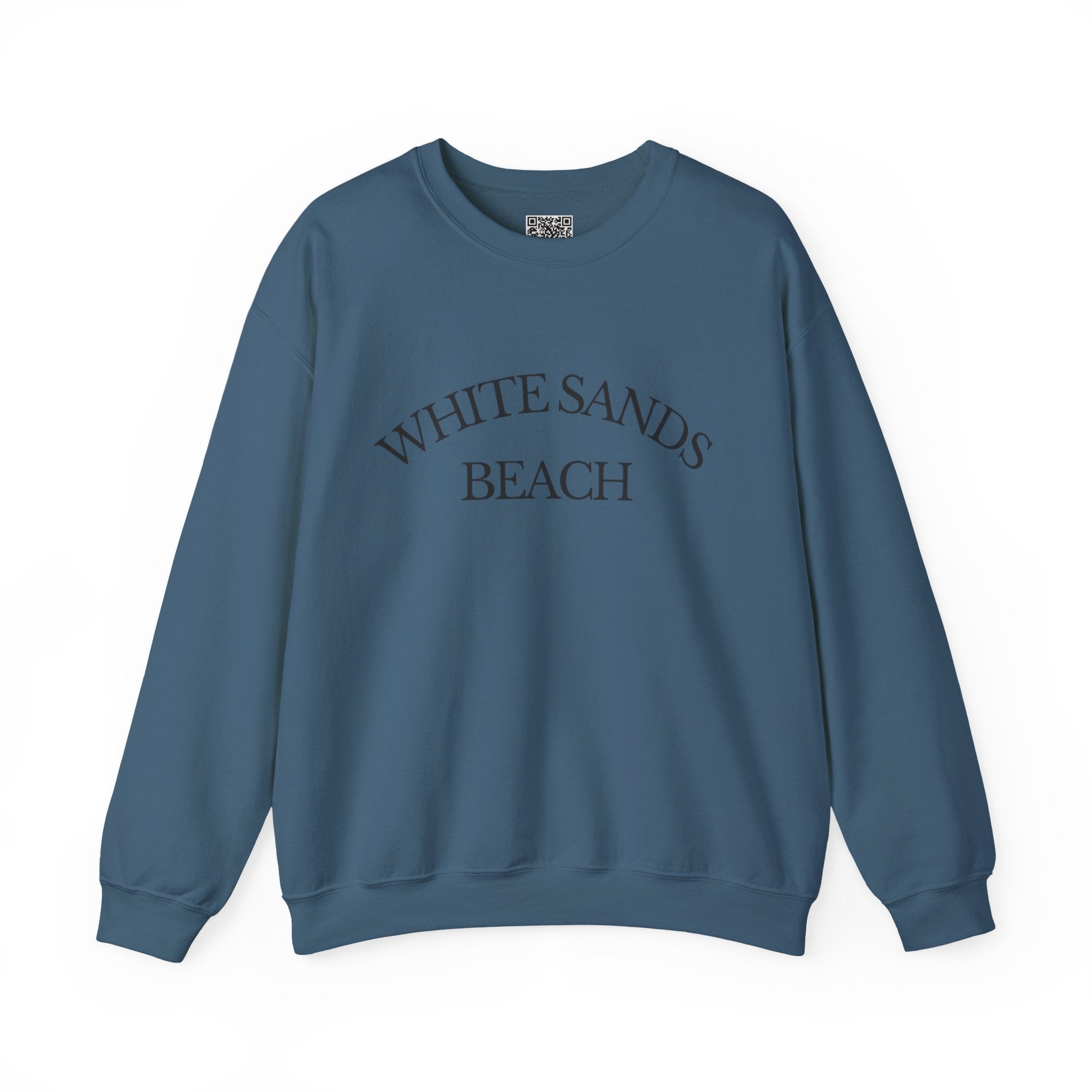 Adult- "White Sands Beach" - Black Writing- Unisex Crewneck Sweatshirt