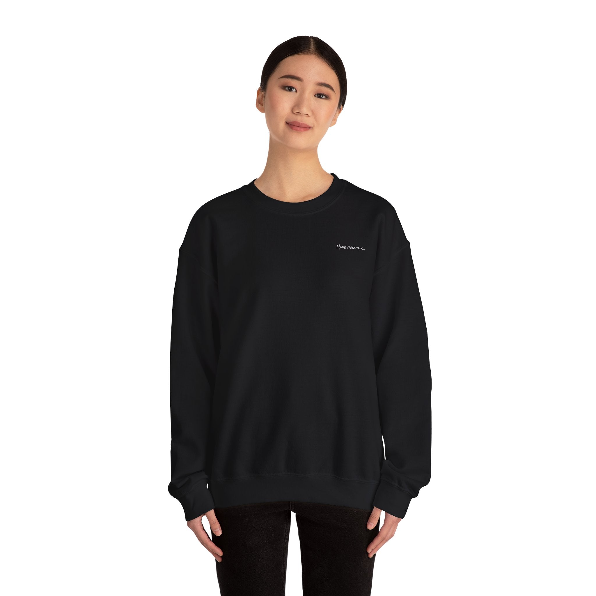 Adult- "Made For This"- (Front)  "Lake Life Crew" (Back)- White Writing- Unisex Crewneck Sweatshirt