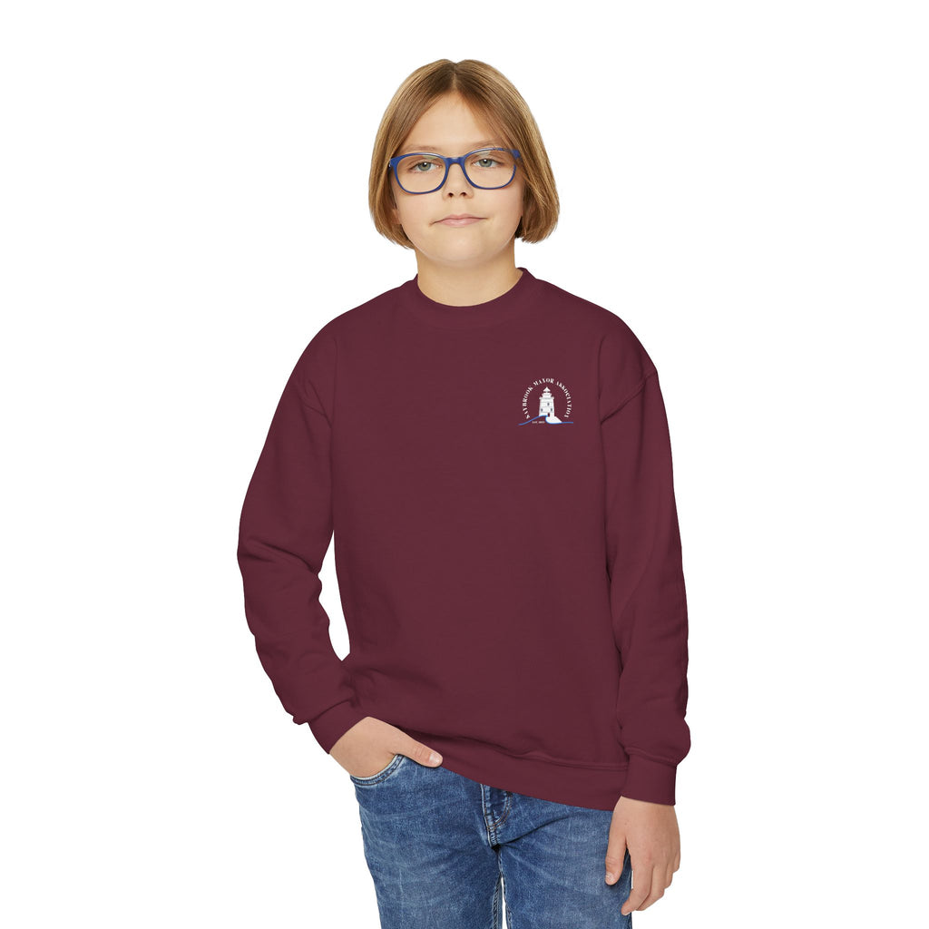 Youth-(XS-XL) Crewneck-Saybrook Association Logo On Front- "EAT. SLEEP. SAYBROOK. REPEAT." On Back