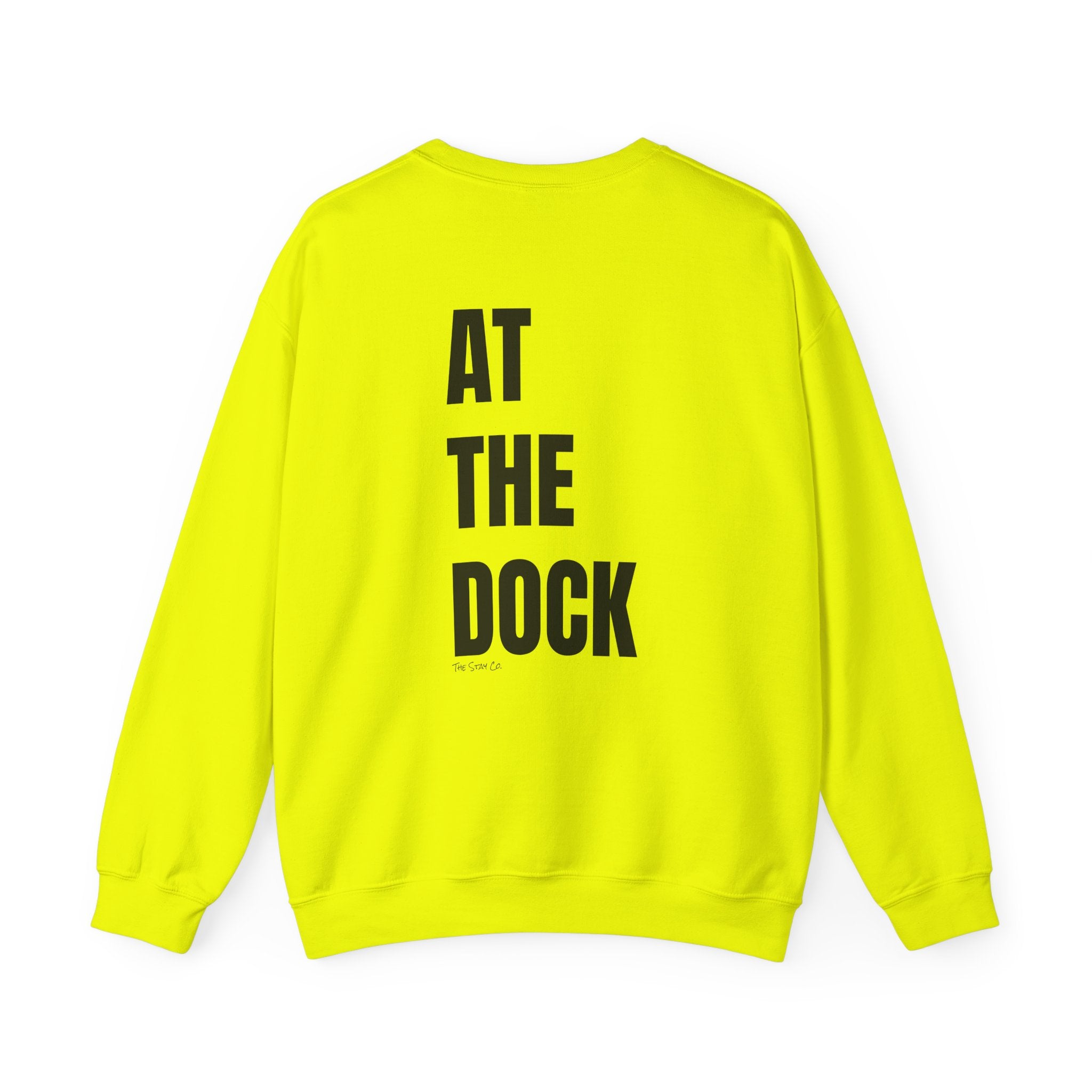 Adult- "Catch me" (Front) - "At The Dock" (Back) -Black Writing -Unisex Crewneck Sweatshirt