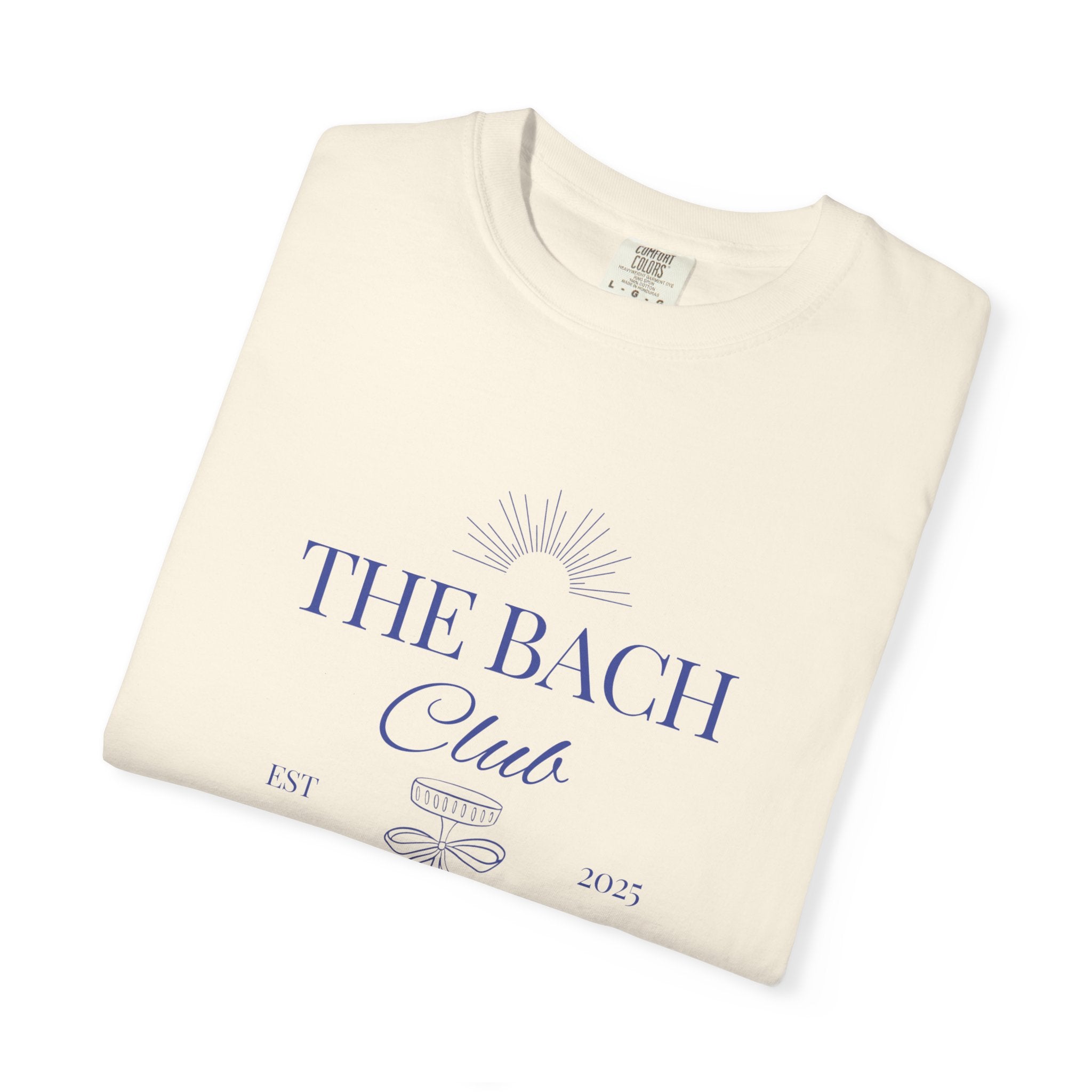 Matching "The Bach Club -Last Splash- Candlewood Lake" -T-Shirt in Blue Writing-Choose a Color-  Perfect for Bachelorette and Wedding Parties- Unisex Vacation Top, Sailor Humor Apparel