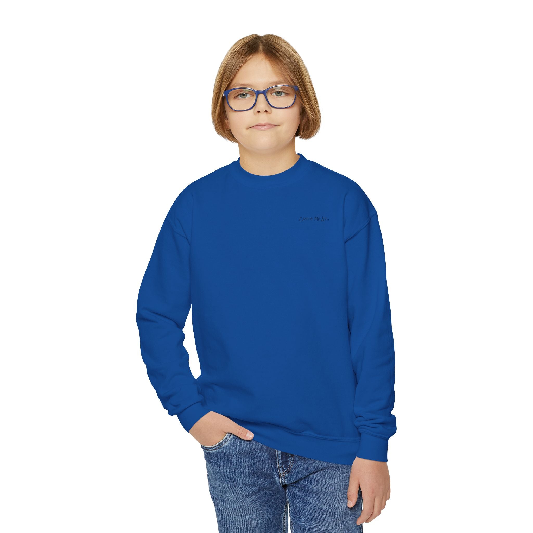 Youth-(XS-XL) "Catch Me At" (Front) "Candlewood Lake" (Back)- Unisex Crewneck Sweatshirt