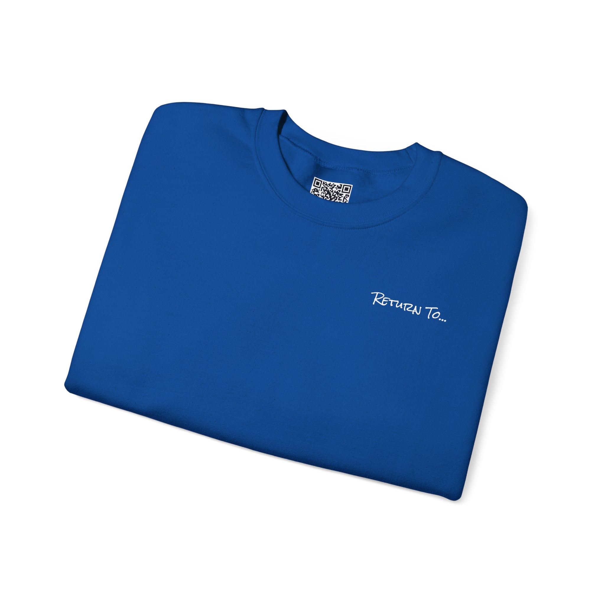 Adult- "Return To" (Front) - "Old Saybrook" (Back) -White Writing -Unisex Crewneck Sweatshirt