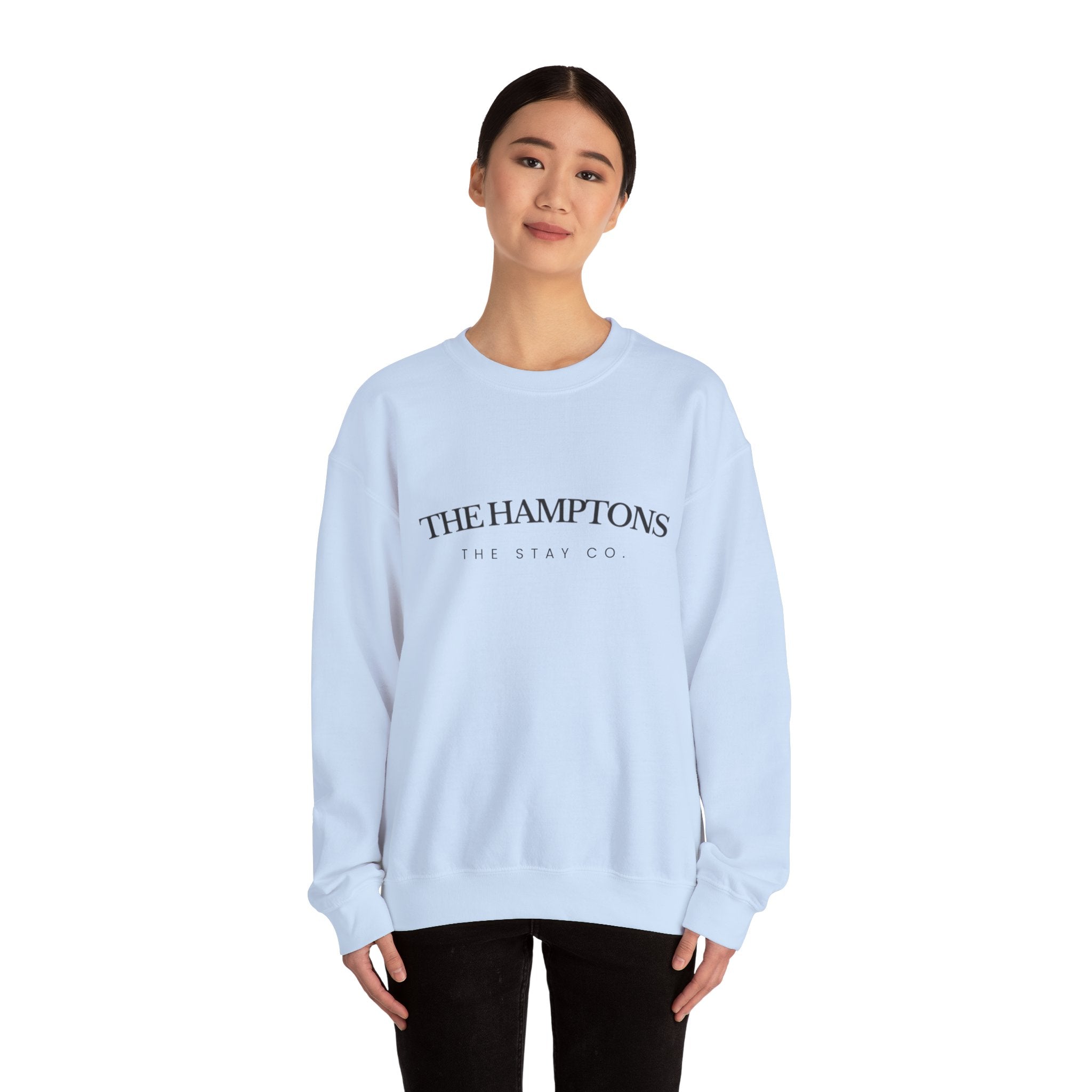 Adult- "The Hamptons" - Black Writing- Crewneck Sweatshirt
