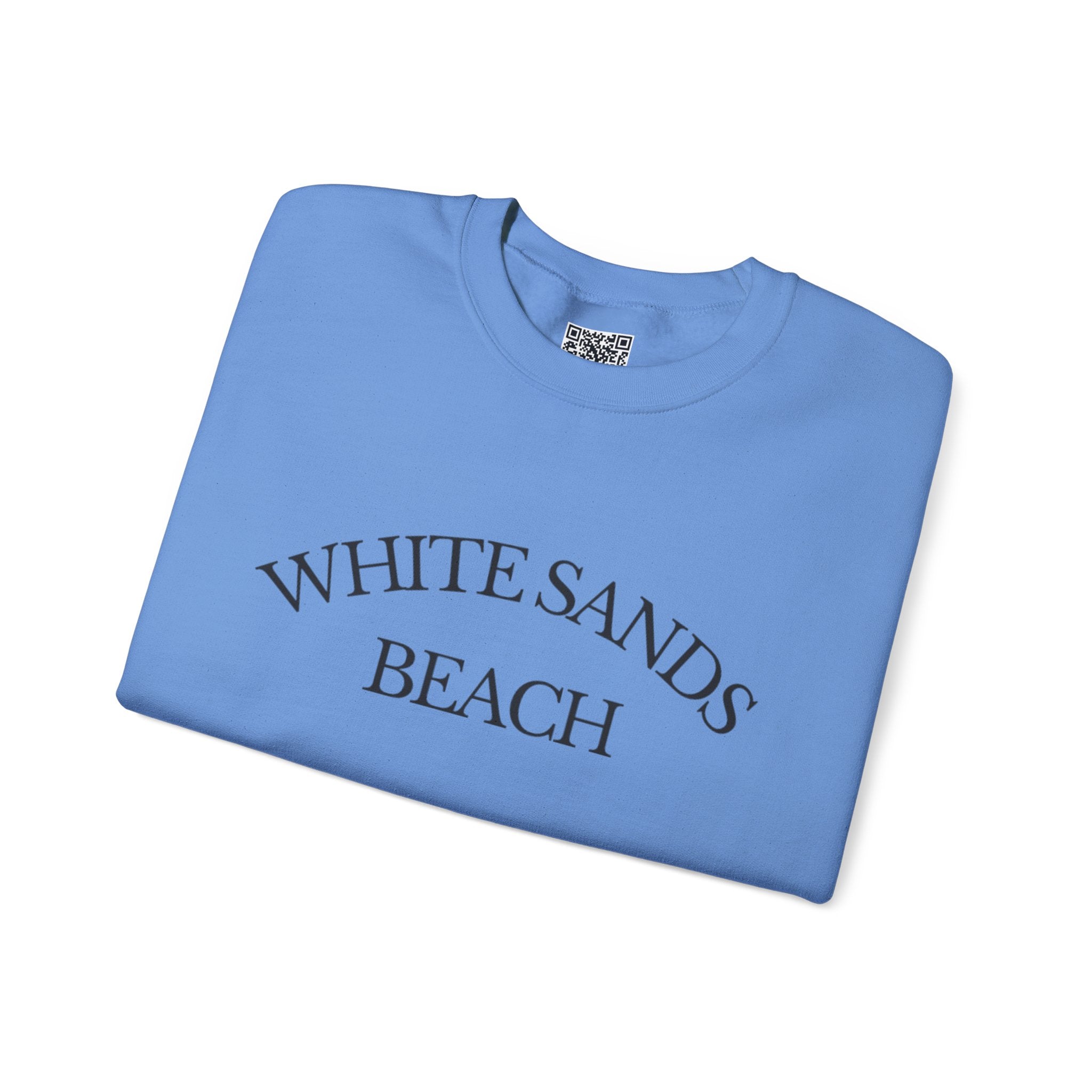 Adult- "White Sands Beach" - Black Writing- Unisex Crewneck Sweatshirt