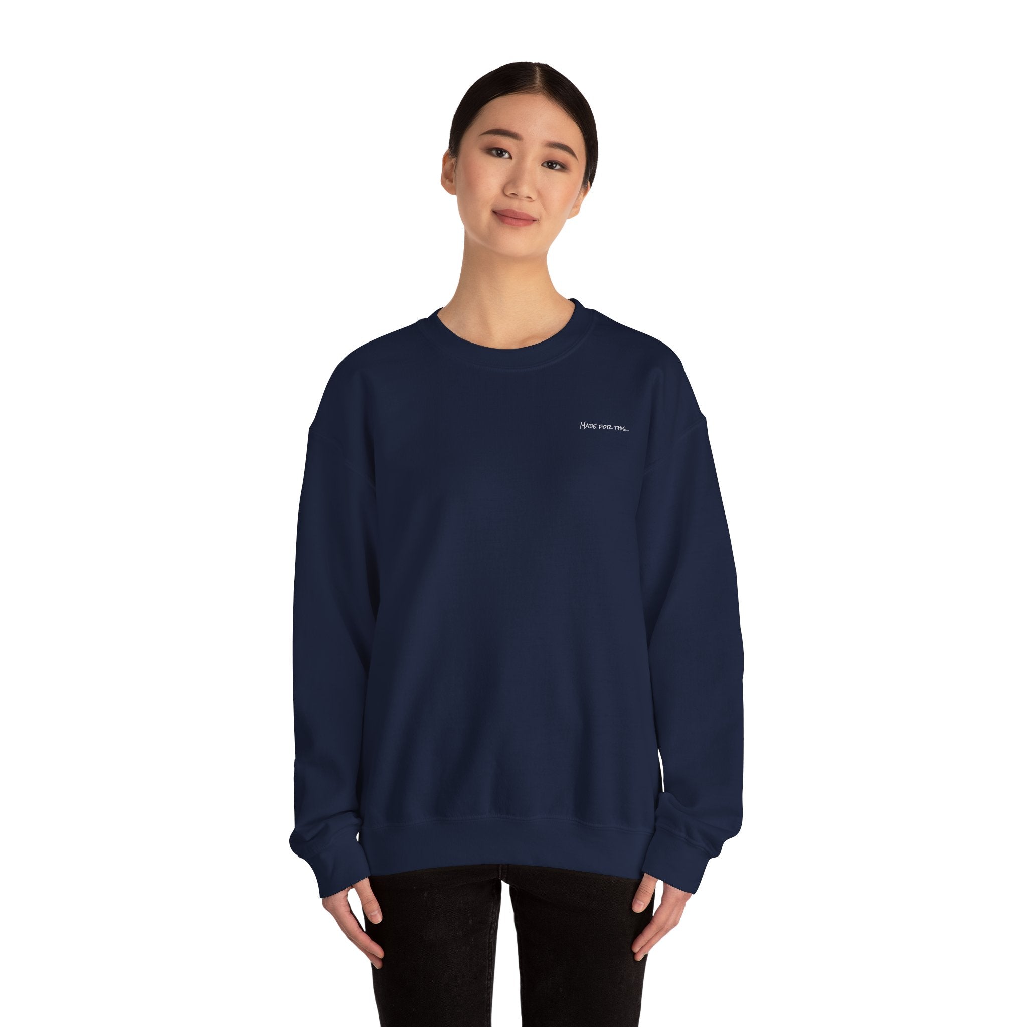 Adult- "Made For This"- (Front)  "Lake Life Crew" (Back)- White Writing- Unisex Crewneck Sweatshirt