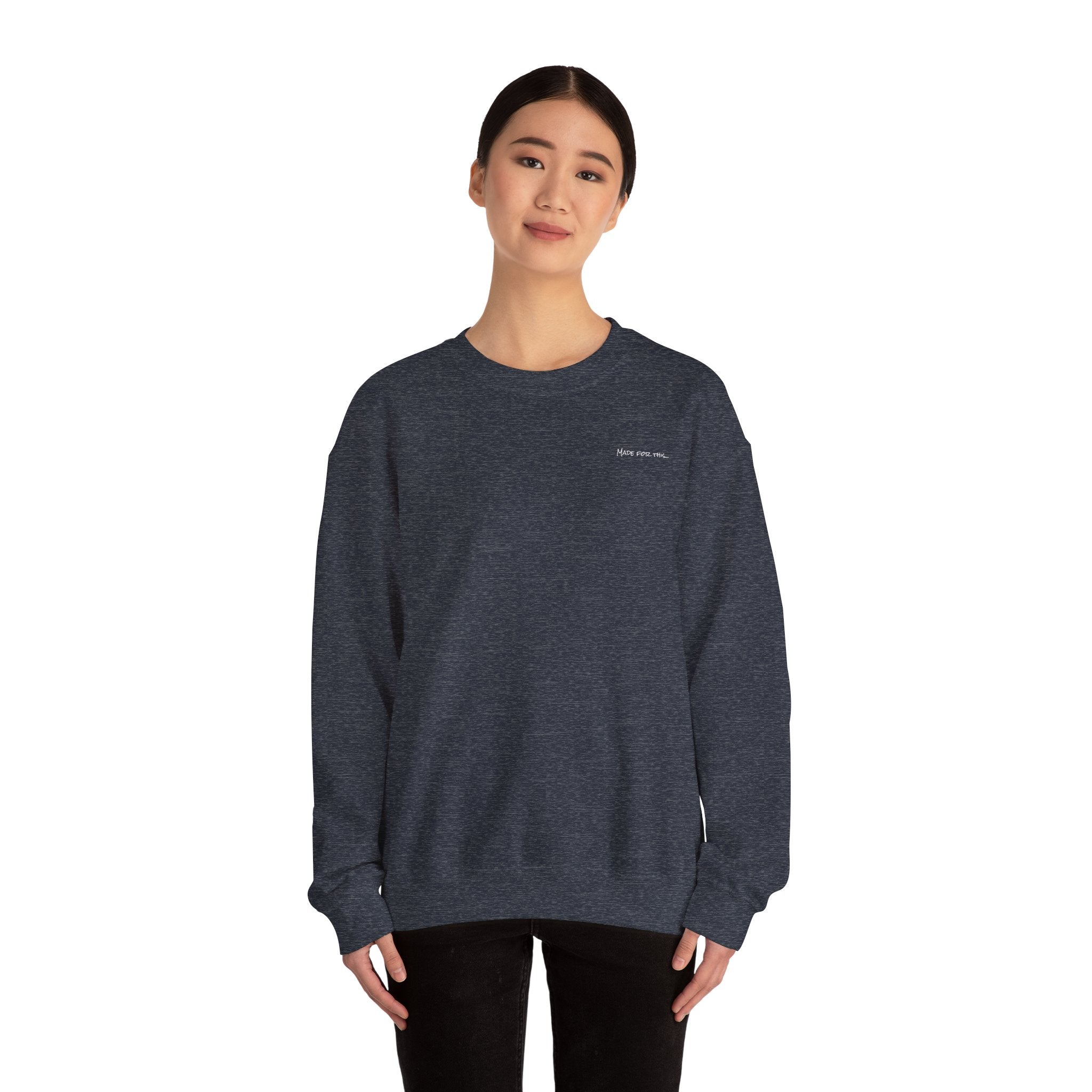 Adult- "Made For This"- (Front)  "Lake Life Crew" (Back)- White Writing- Unisex Crewneck Sweatshirt