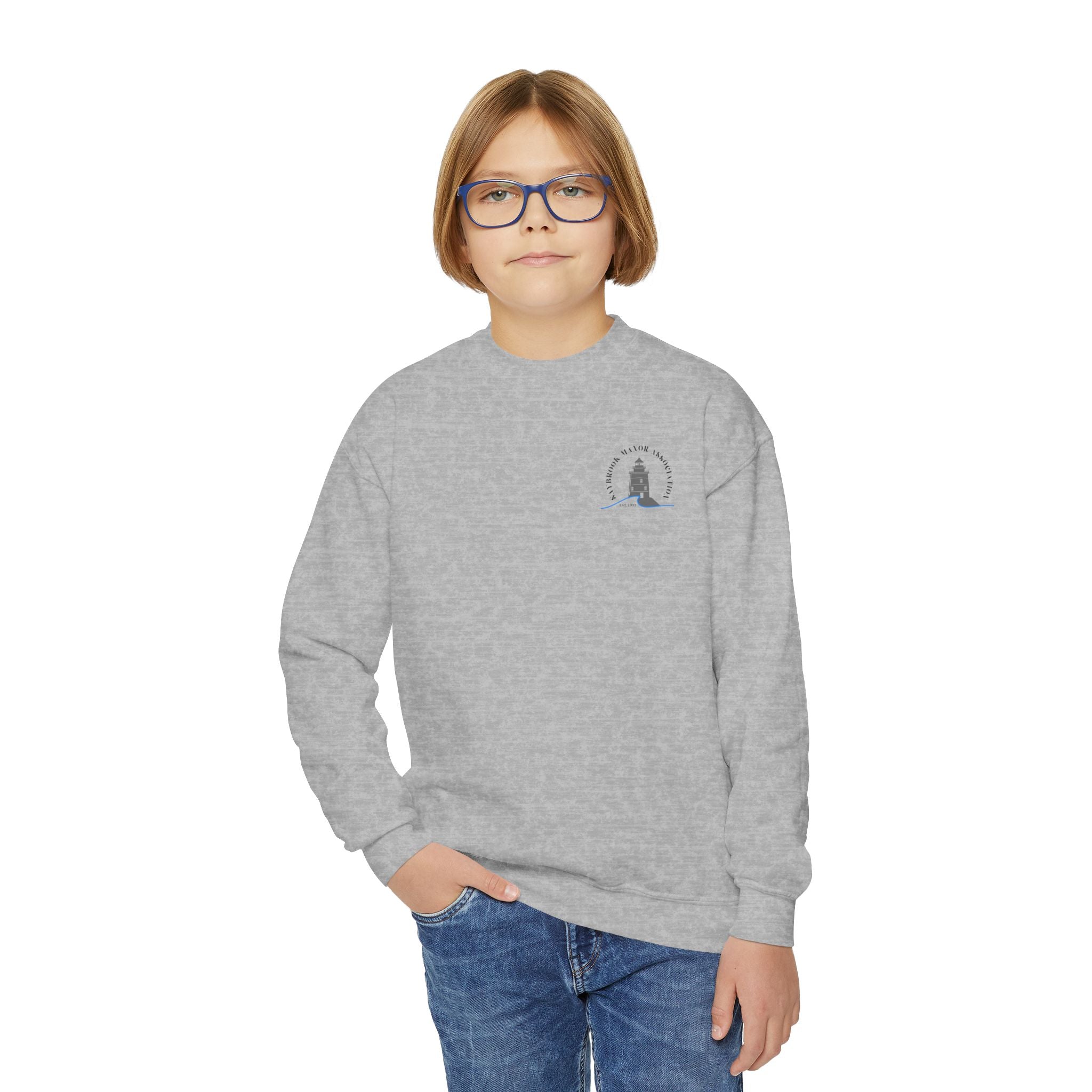Youth-(XS-XL) Old Saybrook Crewneck Sweatshirt With Association Logo On Front