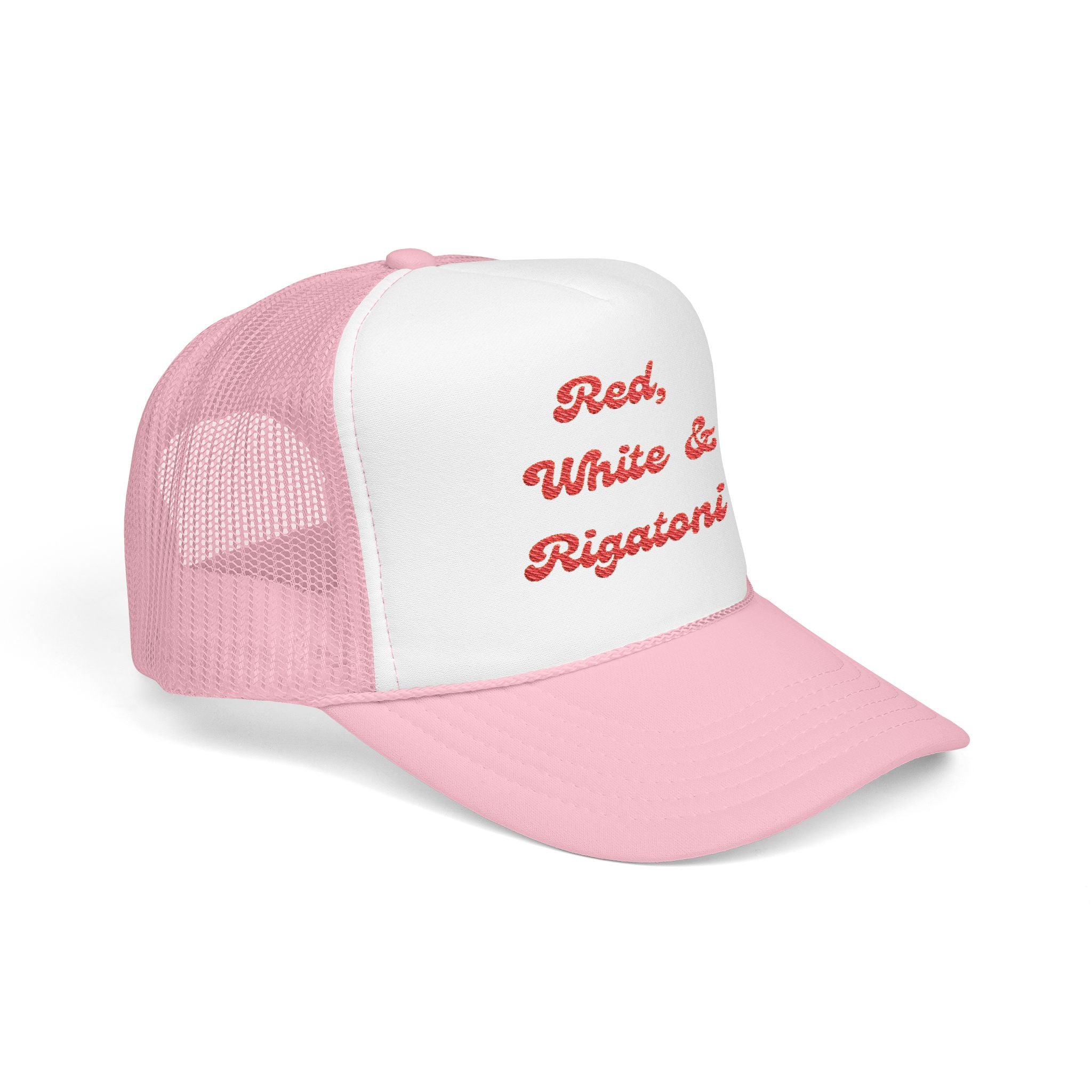 Red, White & Rigatoni- Foam Trucker Hat - Perfect for Food Lovers- Fourth of July- Italian- America