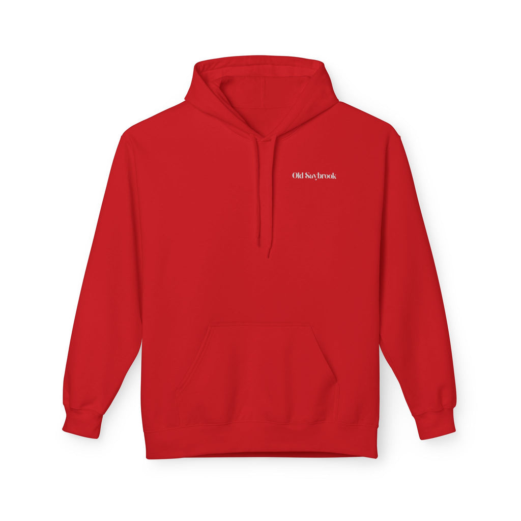 Adult- "Old Saybrook" (Front) Old Saybrook Light House (Back) - White Writing Hoodie