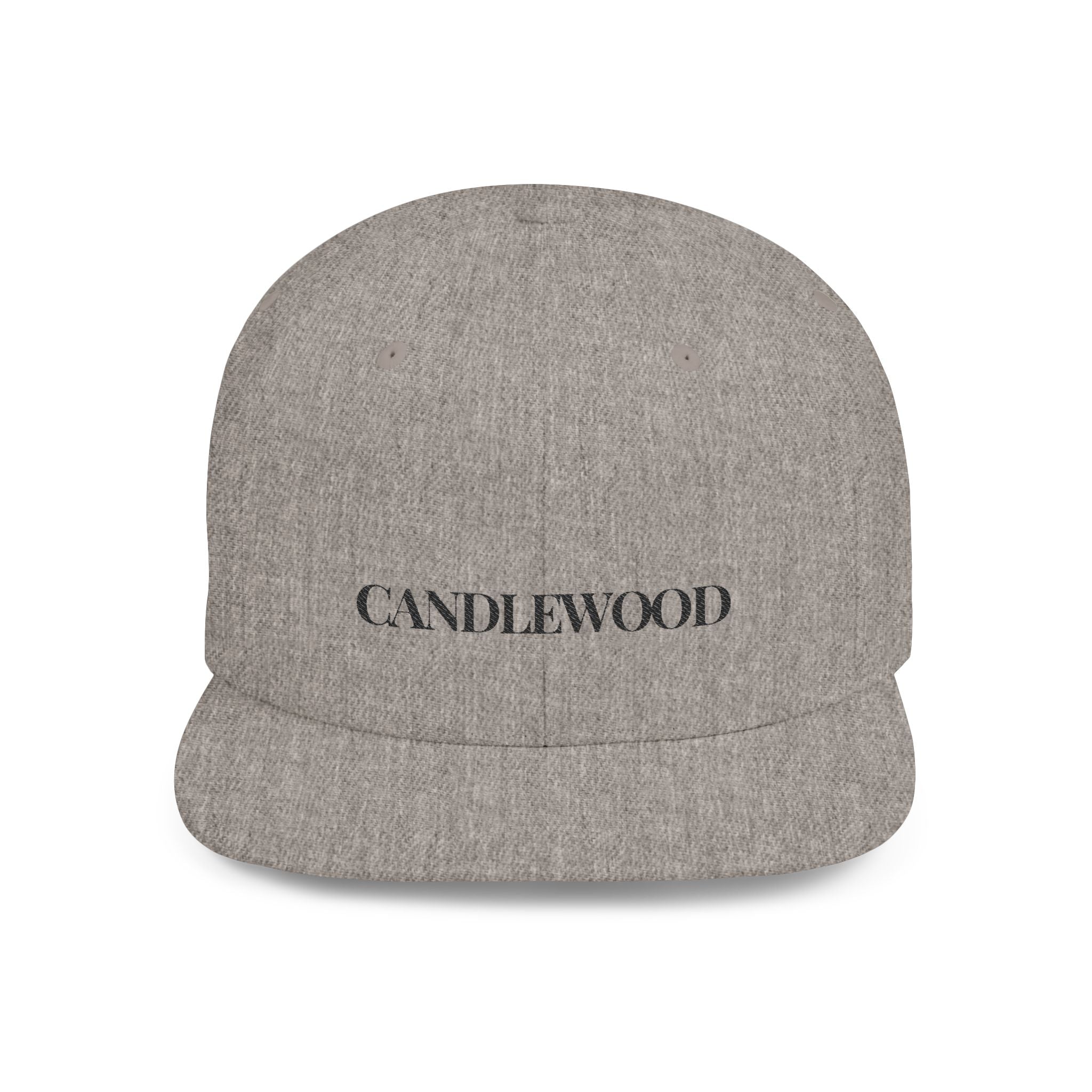 Embroidered Snackback Cap-"Candlewood"- In Black Writing- Casual Hat, Outdoor Apparel, Summer Fashion, Gift for Him/Her, Festival Accessory