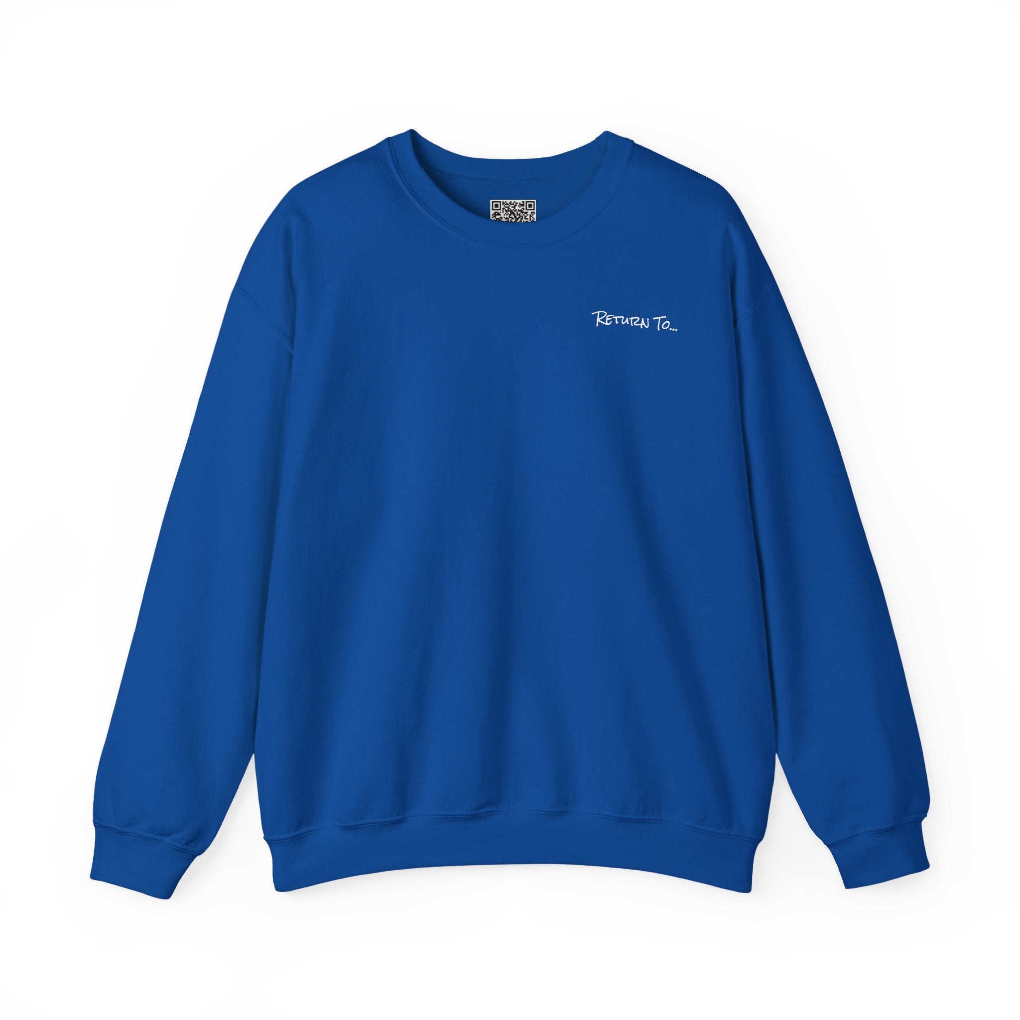 Adult- "Return To" (Front) - "Old Saybrook" (Back) -White Writing -Unisex Crewneck Sweatshirt