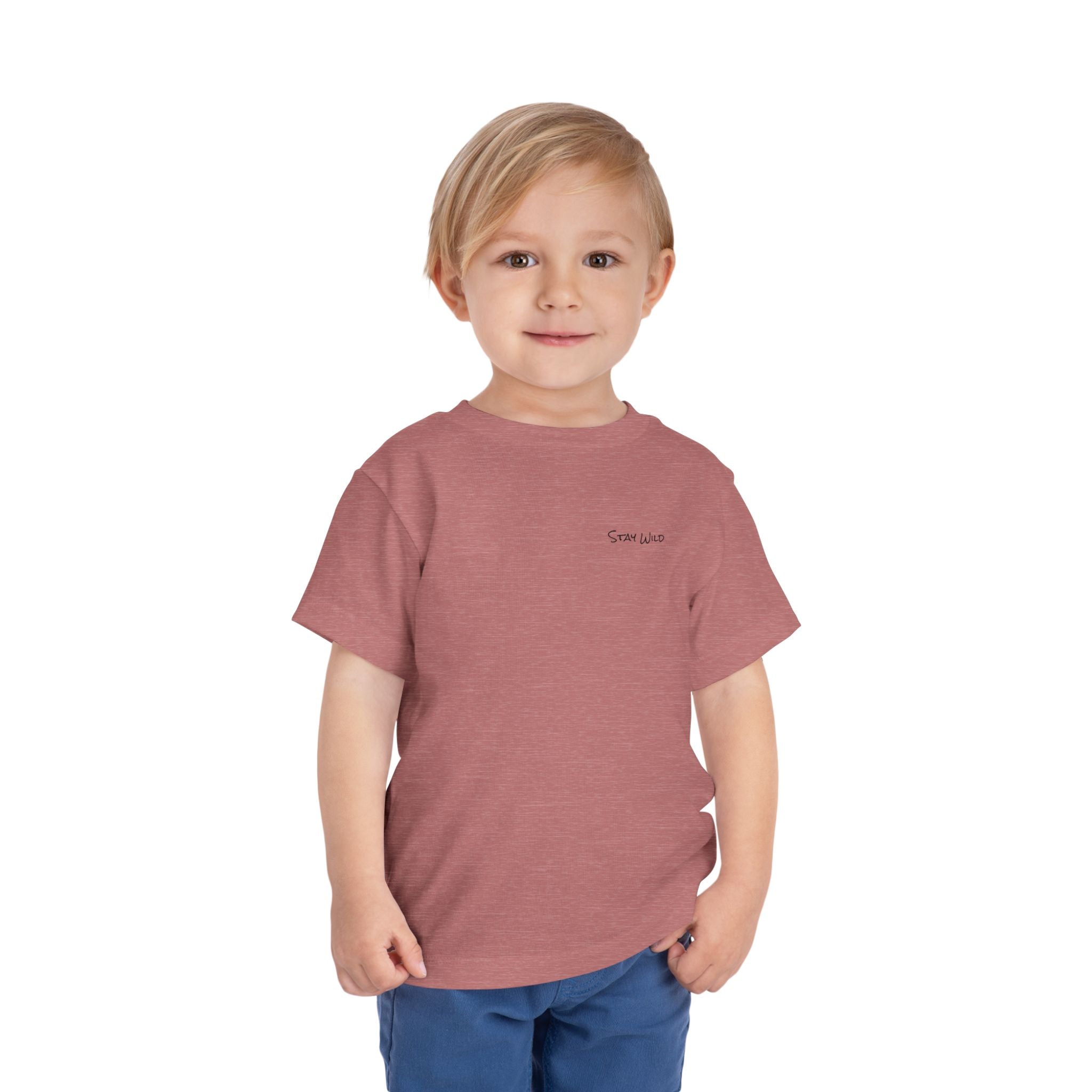 Toddler (2T-5T) - "Stay Wild" (Front) - "Stay Wild Lake Child" (Back) -Black Writing Short Sleeve Tee