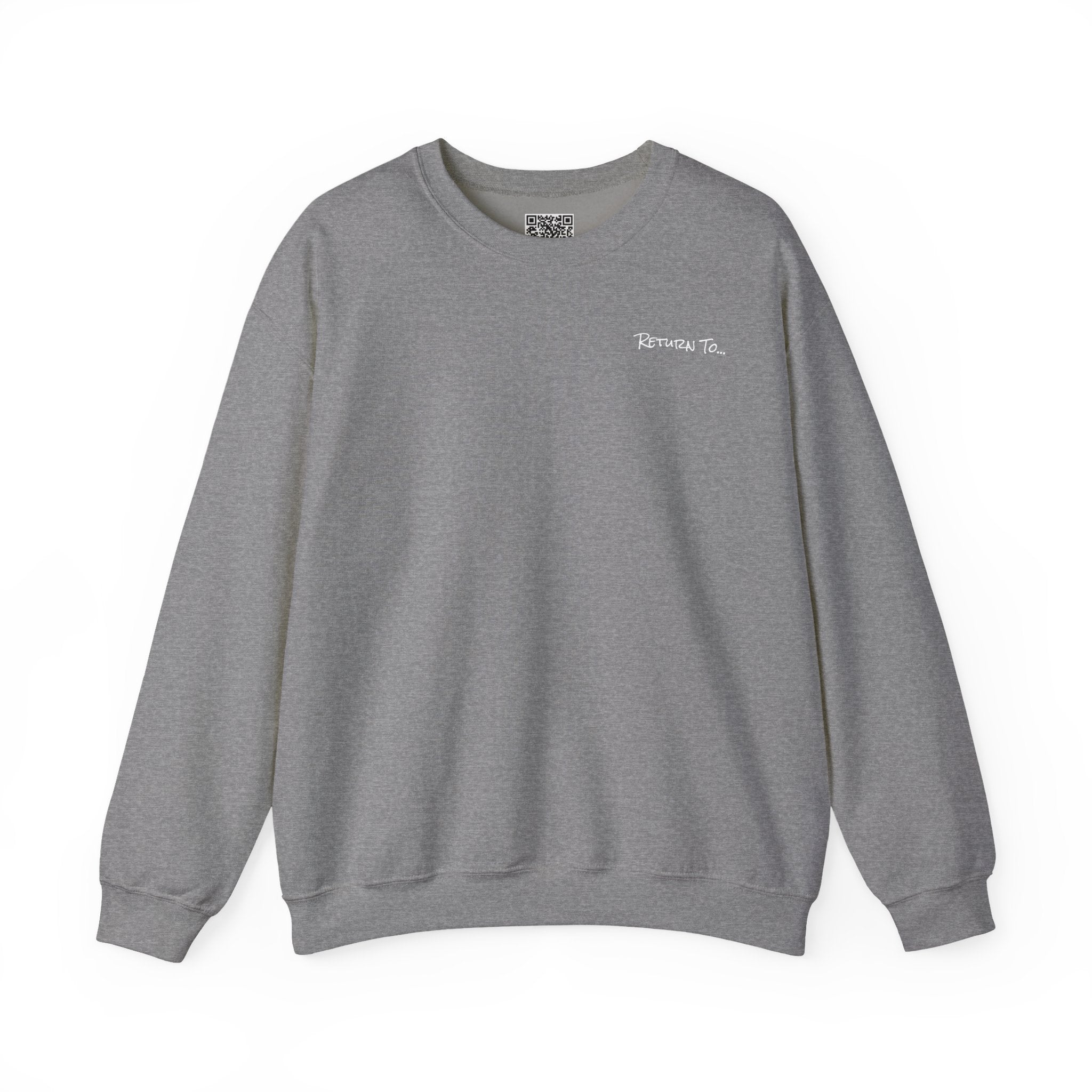 Adult- "Return To" (Front) - "Old Saybrook" (Back) -White Writing -Unisex Crewneck Sweatshirt