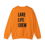 Adult- "Made for this"- (Front)  "Lake Life Crew" (Back)- Black Writing- Unisex Crewneck Sweatshirt