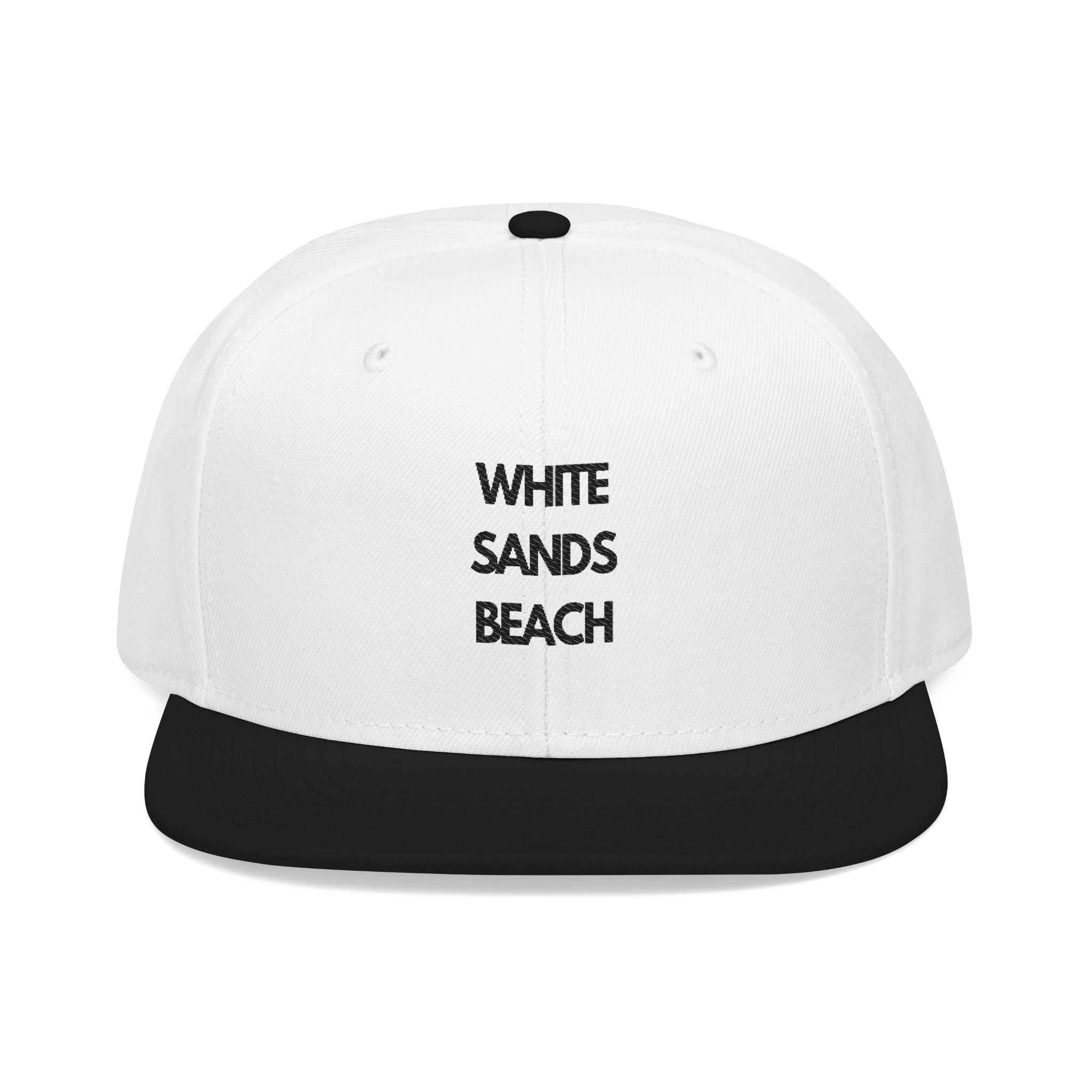 Embroidered Snapback Hat "White Sands Beach"- Perfect for Beach Days, Summer Outings, Casual Wear, Gift for Him/Her